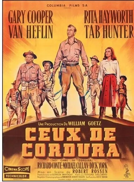 CEUX DE CORDURA, GARY COOPER, RITA HAYWORTH, 1959, REPRO MOVIE POSTER, VINTAGE, HQ