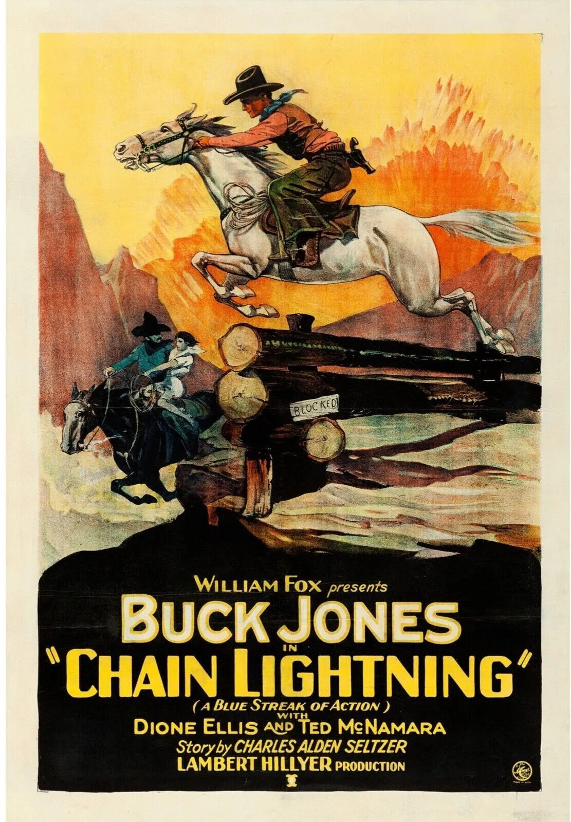 CHAIN LIGHTNING, BUCK JONES, 1930, WESTERN, REPRO AFFICHE CINEMA