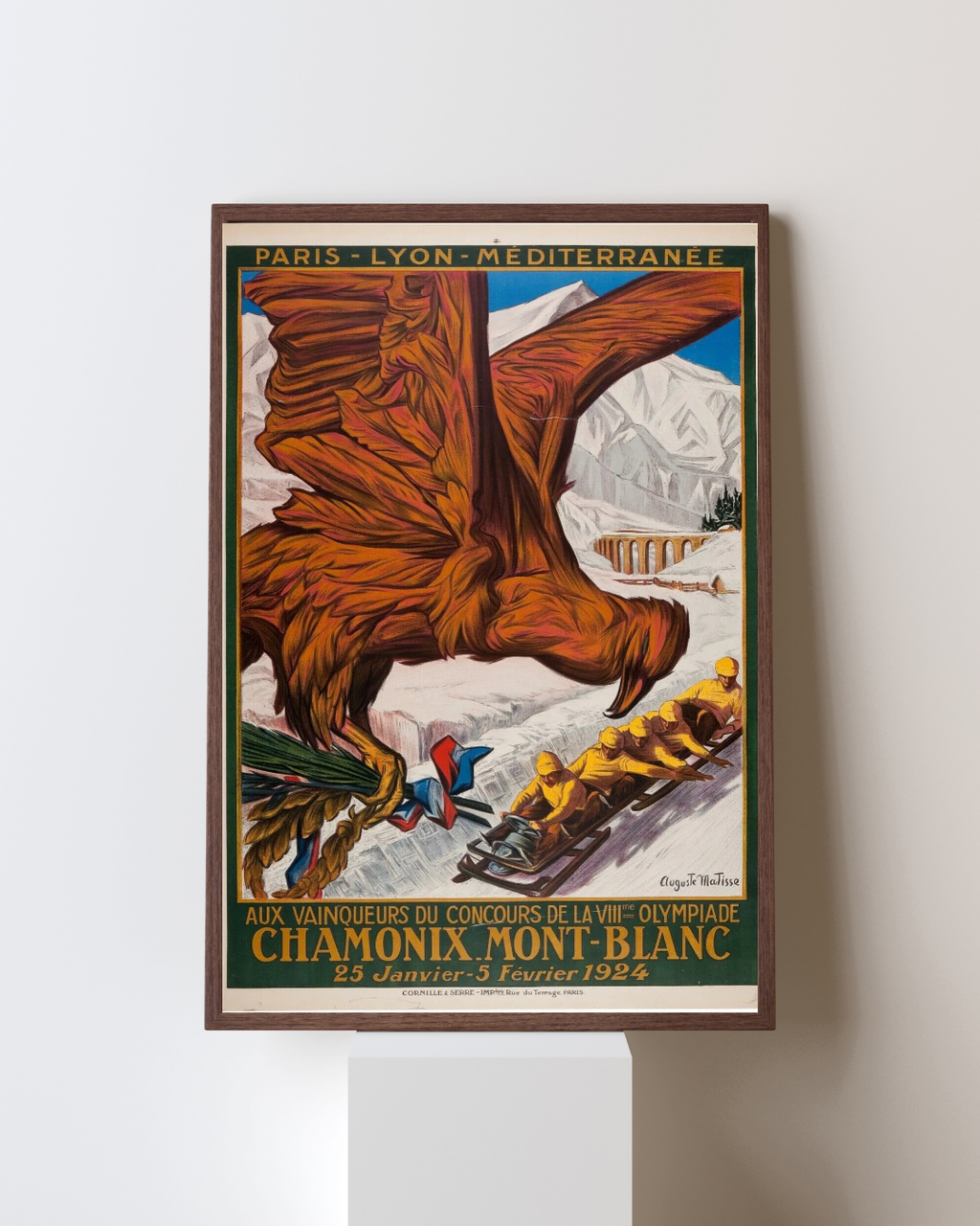 CHAMONIX MONT-BLANC, MONTAGNE, REPRO TRAVEL PUBLICITY POSTER, VINTAGE, HQ