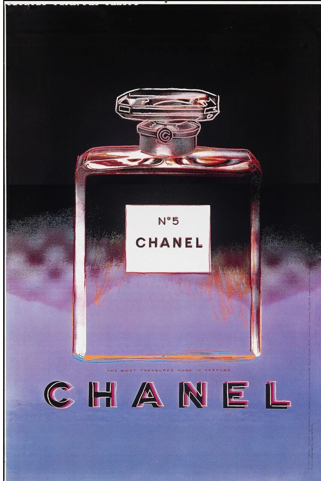 CHANEL N°5 BY ANDY WARHOL, REPRO ART POSTER, HIGH QUALITY PRINT, VINTAGE, HQ