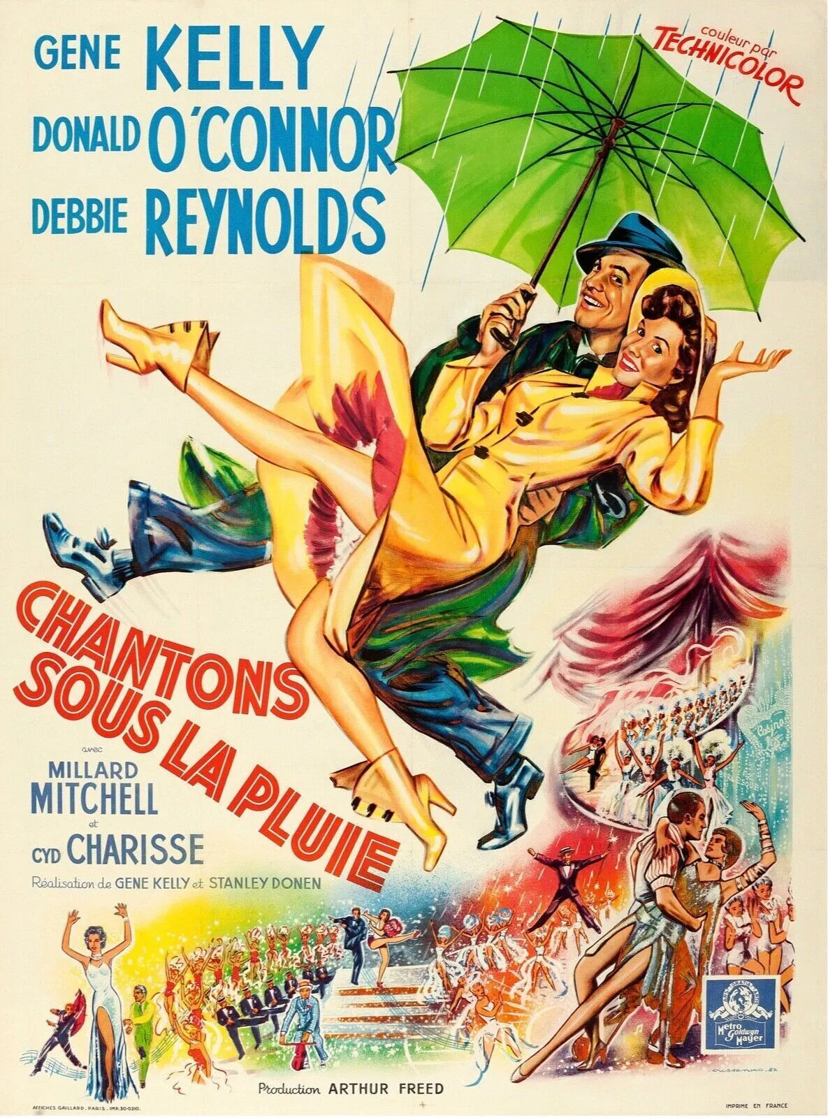 CHANTONS SOUS LA PLUIE (SINGIN’ IN THE RAIN), GENE KELLY, 1952, REPRO MOVIE POSTER, VINTAGE, HQ