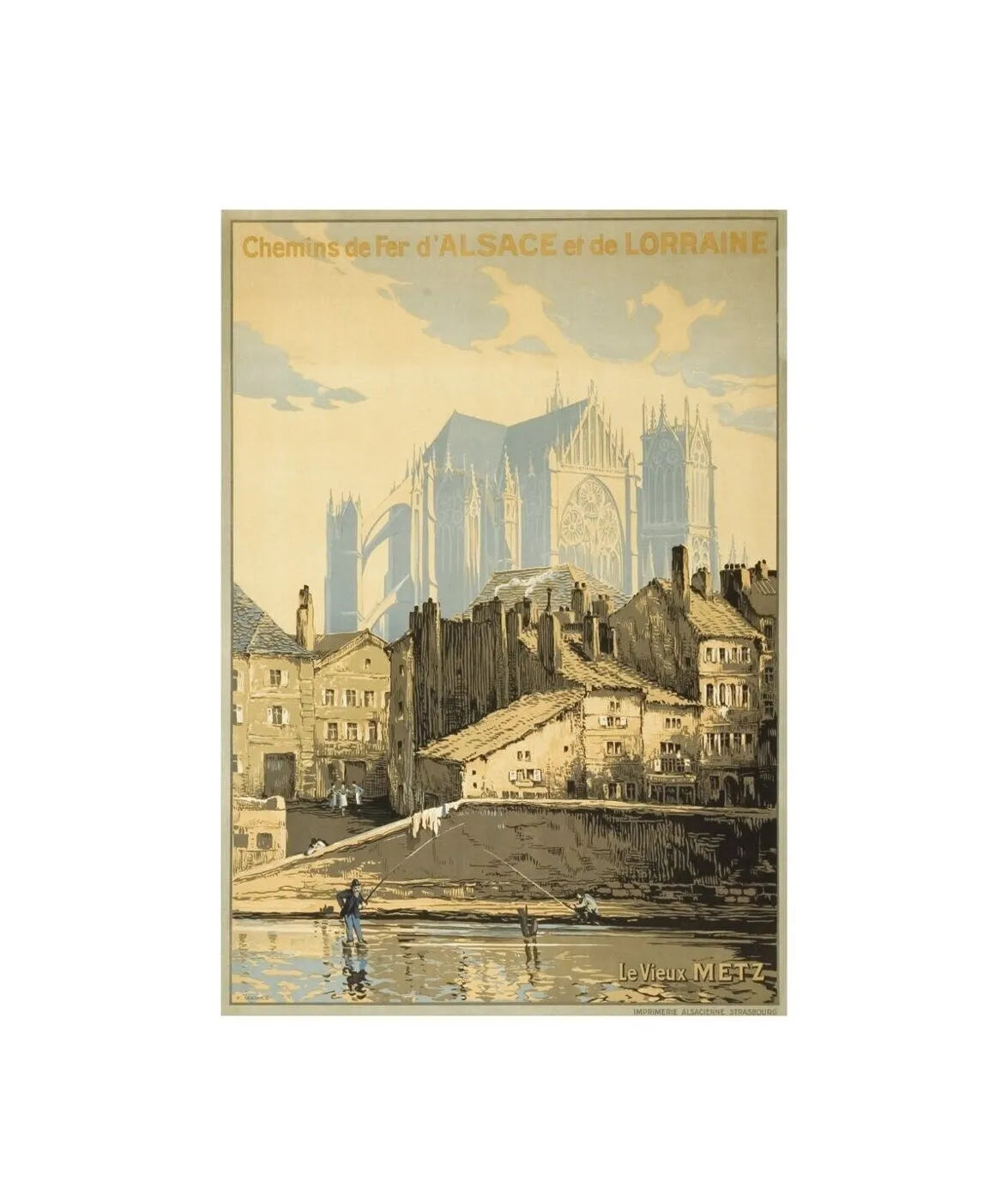 CHEMINS DE FER D’ALSACE, REPRO PUBLICITY POSTER, VINTAGE, HQ