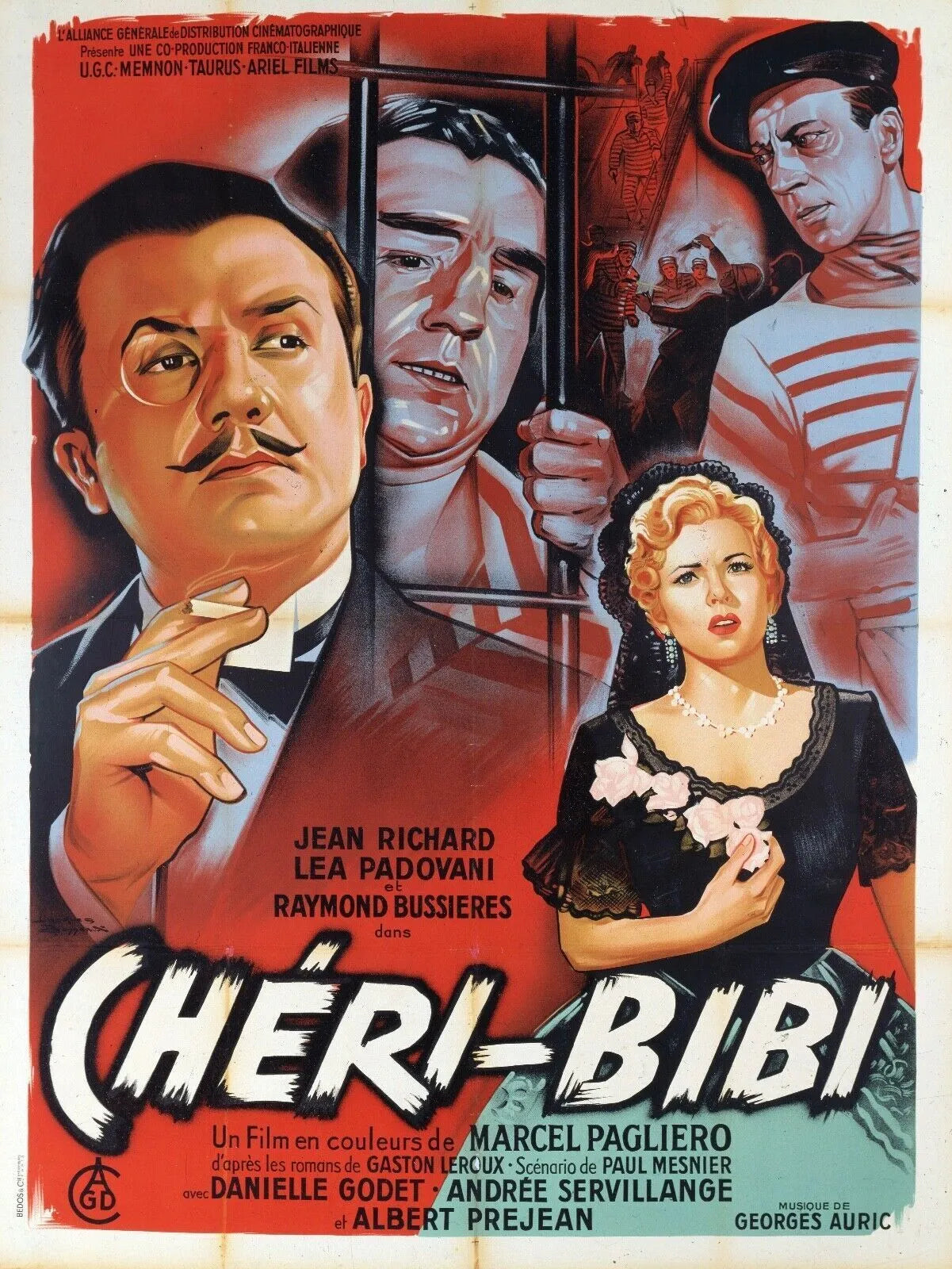 CHÉRI-BIBI, JEAN RICHARD, 1955, REPRO MOVIE POSTER, VINTAGE, HQ