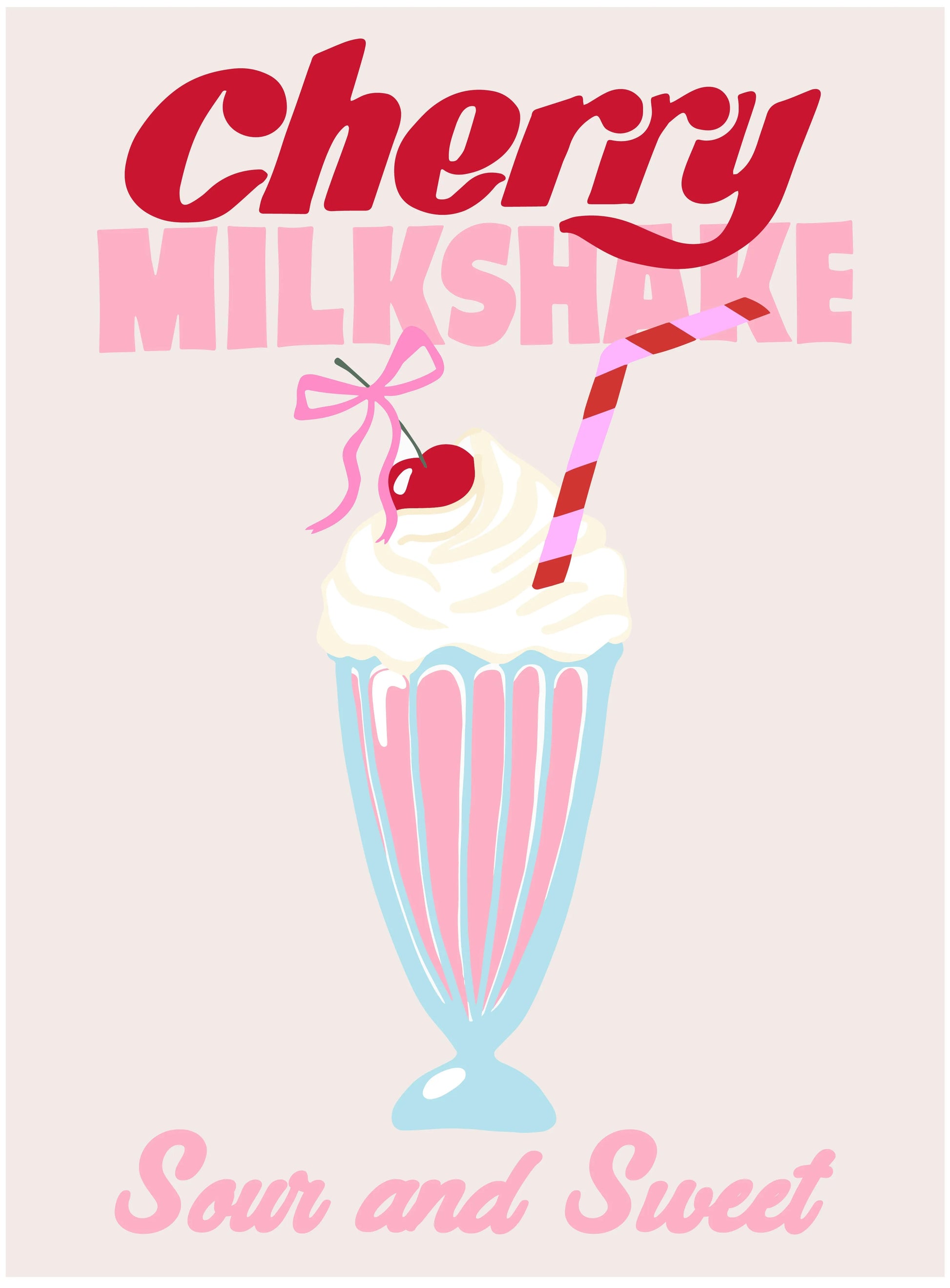 CHERRY MILKSHAKE - REPRO POSTER, VINTAGE, HQ.