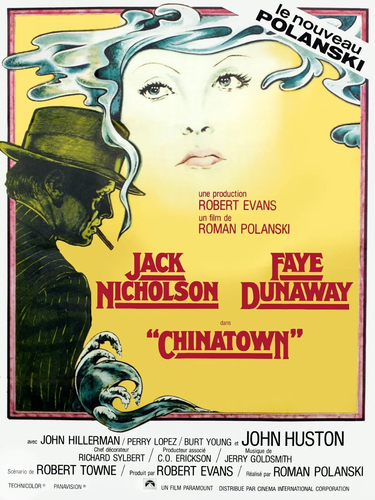 CHINATOWN, JACK NICHOLSON, 1974, REPRO MOVIE POSTER, VINTAGE, HQ