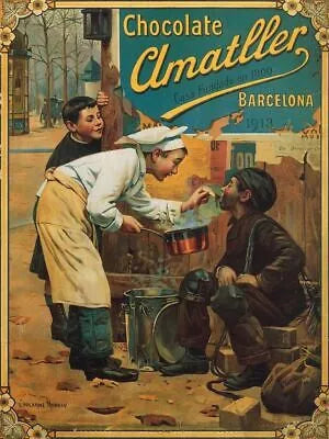 CHOCOLATE AMATLLER, REPRO ADVERTISING POSTER, VINTAGE, HQ