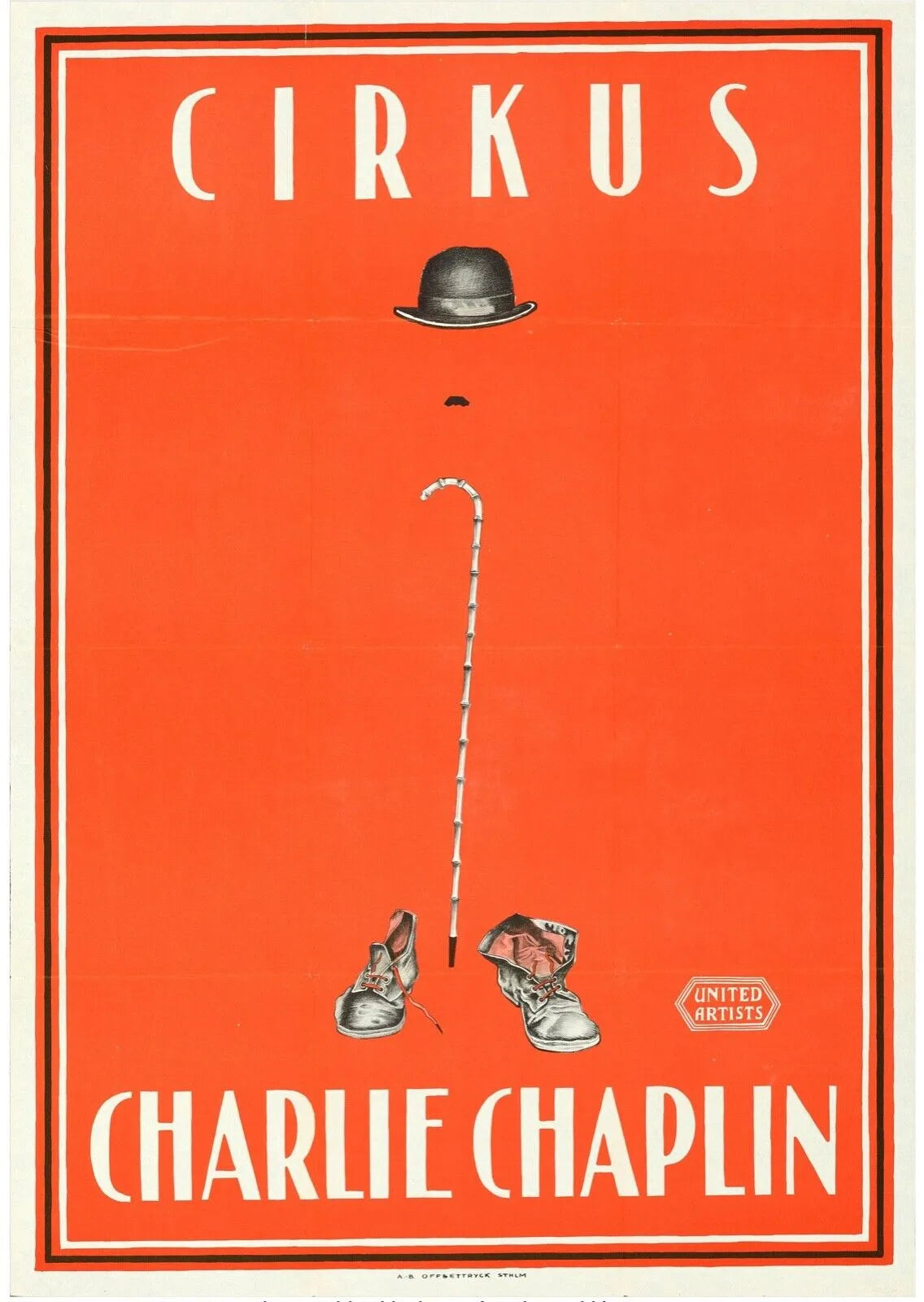 CIRKUS CHARLIE CHAPLIN CLOWNS CIRQUE REPRO AFFICHE CINE VINTAGE