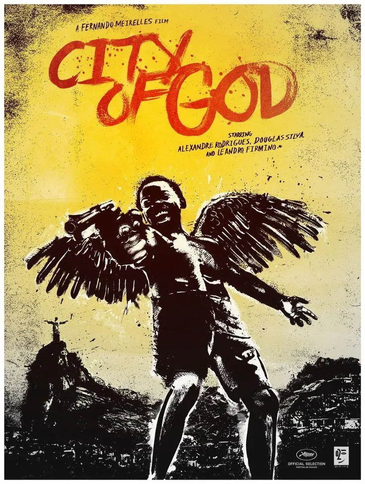 CITY OF GOD – AFFICHE VINTAGE CINÉMA RÉTRO, 2002, ALEXANDRE RODRIGUES
