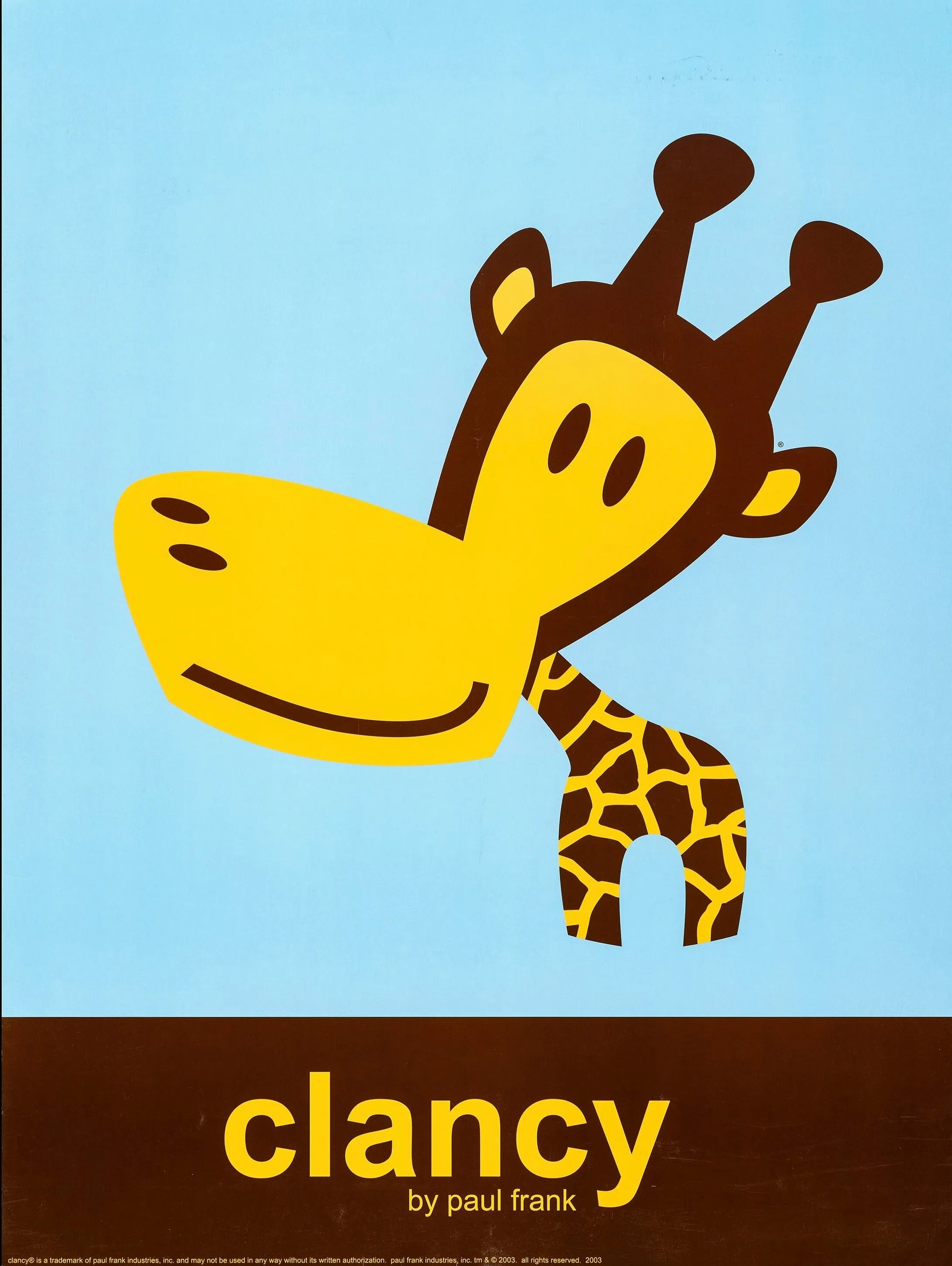 CLANCY DE PAUL FRANK, GIRAFE, AFFICHE REPRO POSTER HUB STUDIO, HQ