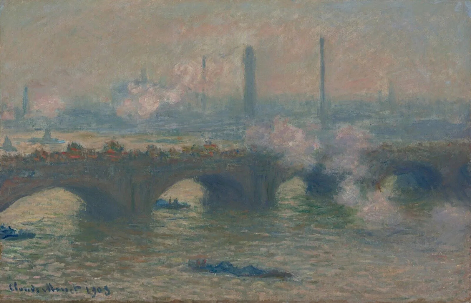 CLAUDE MONET, LE PONT DE WATERLOO, REPRO ART POSTER, VINTAGE, HQ