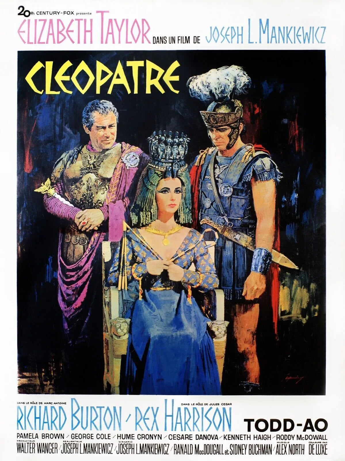 CLÉOPÂTRE, ELIZABETH TAYLOR, 1963, REPRO MOVIE POSTER, VINTAGE, HQ