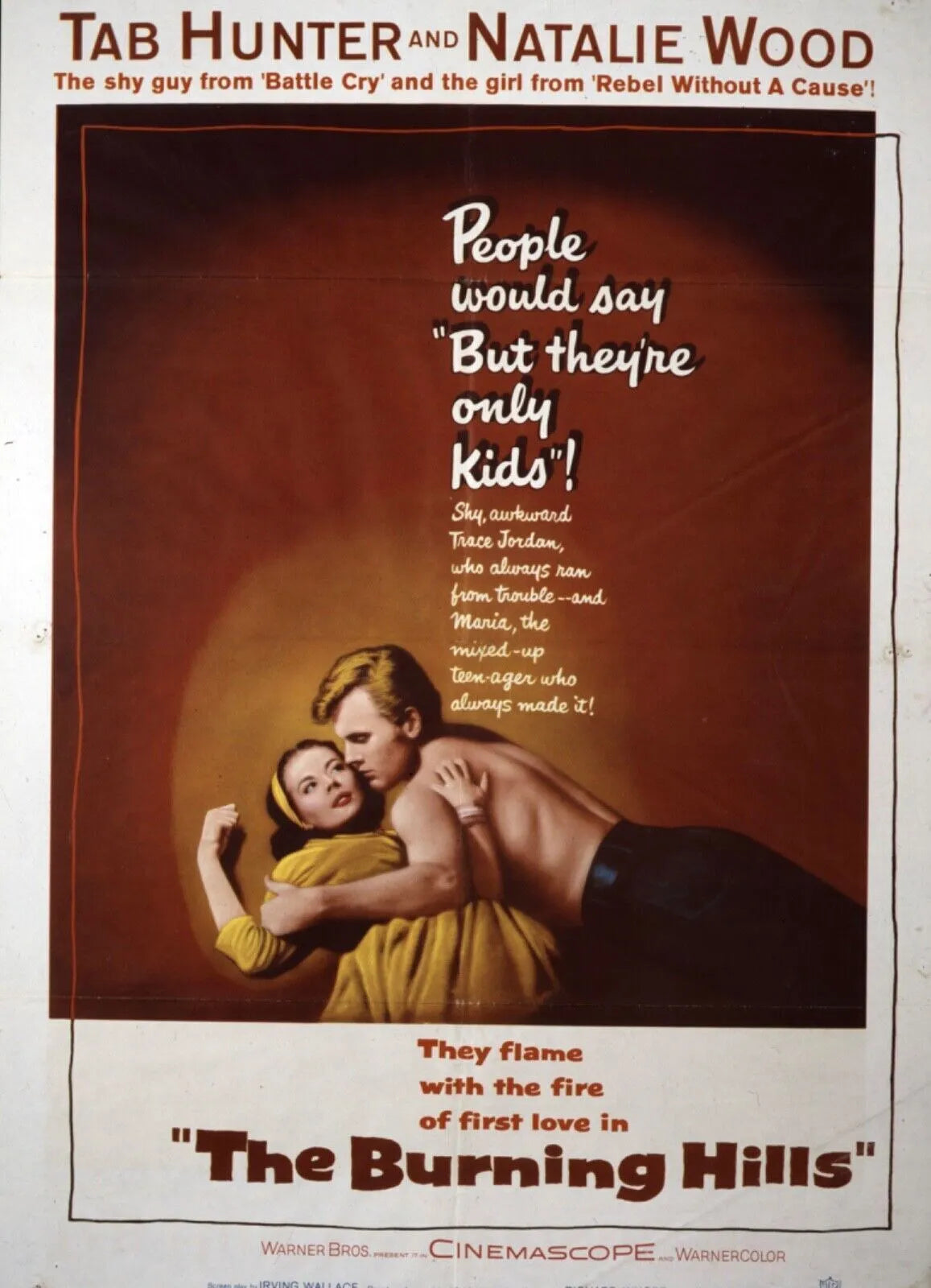 COLLINES BRÛLANTES, THE BURNING HILLS, NATALIE WOOD, 1956, REPRO AFFICHE CINEMA VINTAGE, HQ