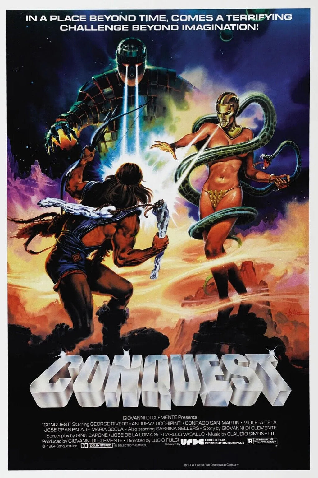 CONQUEST, GINO CAPONE, 1983, REPRO MOVIE POSTER, VINTAGE, HQ
