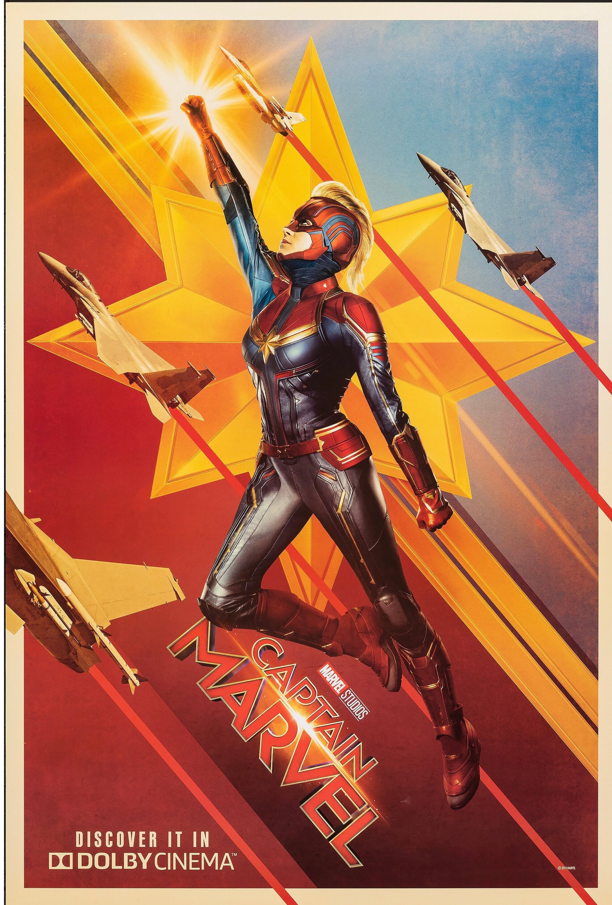 CAPITAINE MARVEL, 2019, AFFICHE VINTAGE CINÉMA RÉTRO, HQ