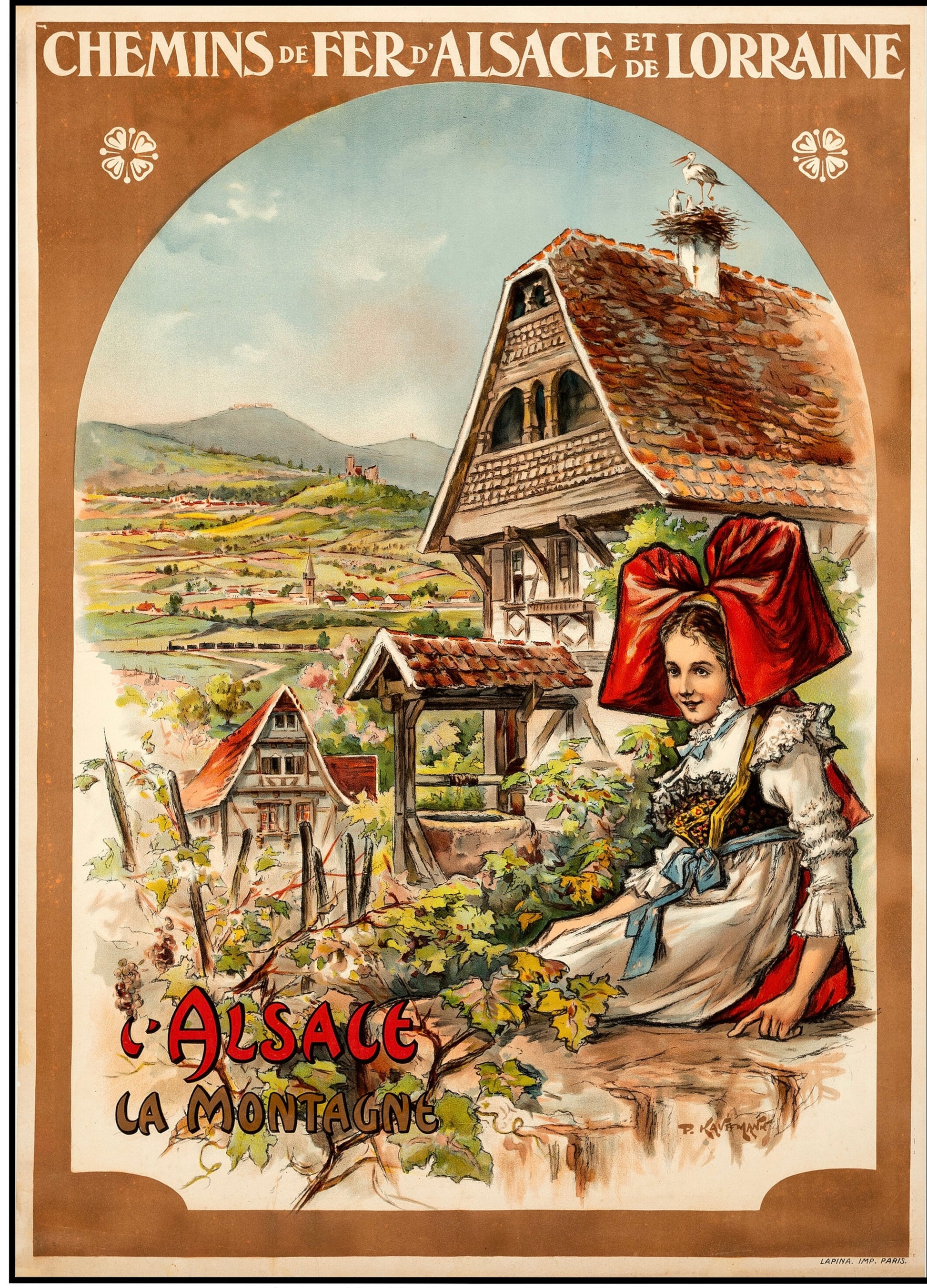 L’ALSACE LA MONTAGNE, LORRAINE, AFFICHE REPRO POSTER HUB STUDIO, HQ