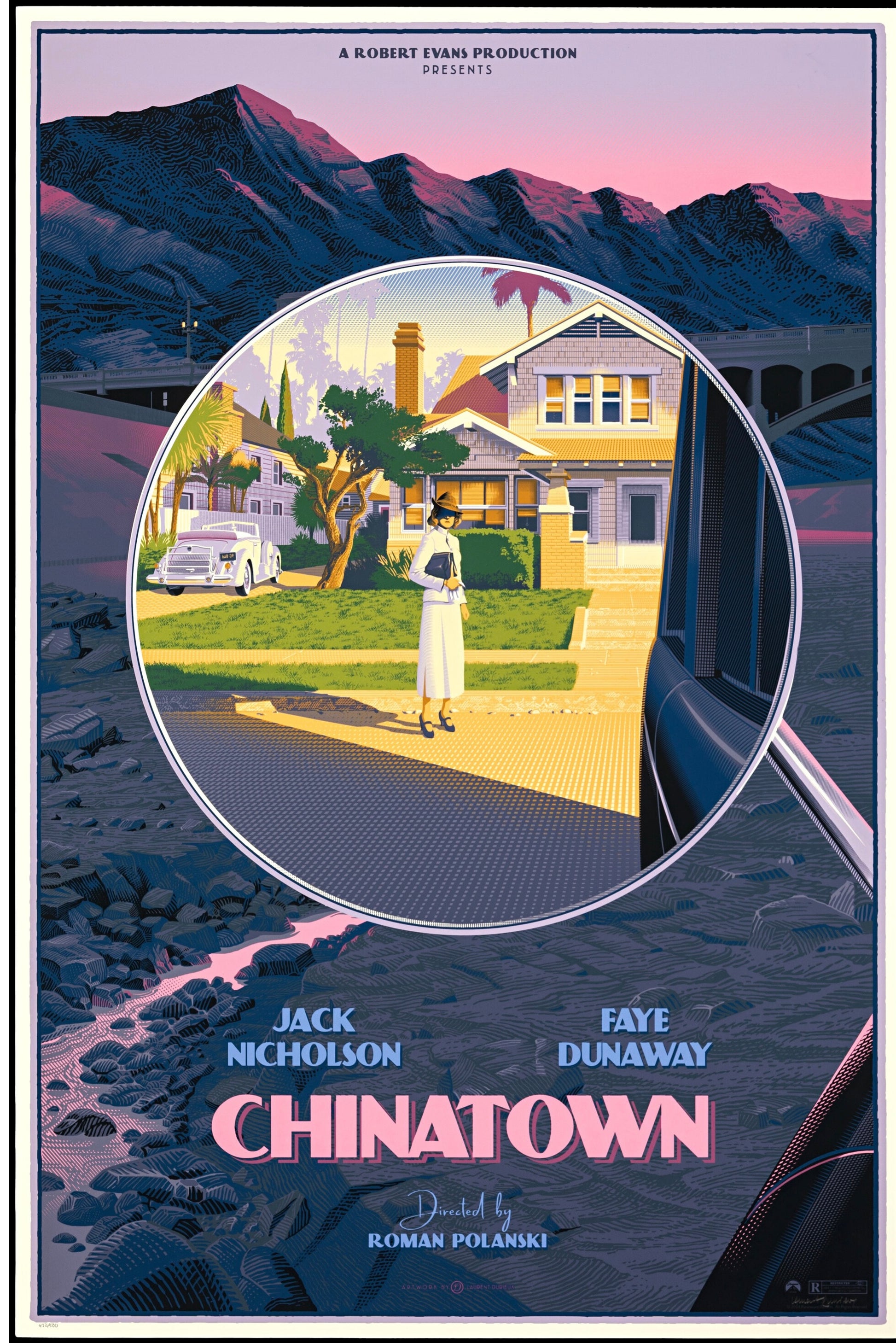 CHINATOWN – JACK NICHOLSON – 1974, AFFICHE VINTAGE CINÉMA RÉTRO, HQ