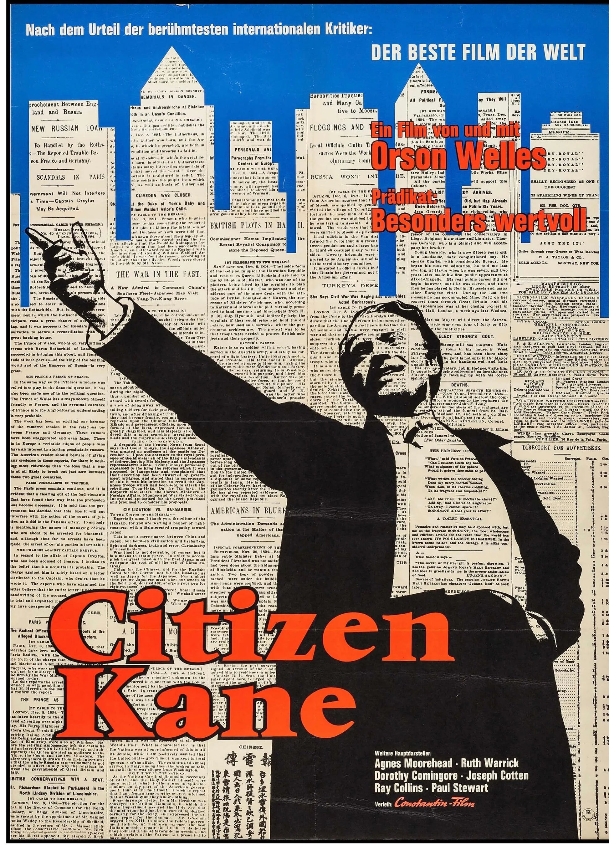 CITIZEN KANE – AFFICHE VINTAGE CINÉMA RÉTRO, 1941, ORSON WELLES