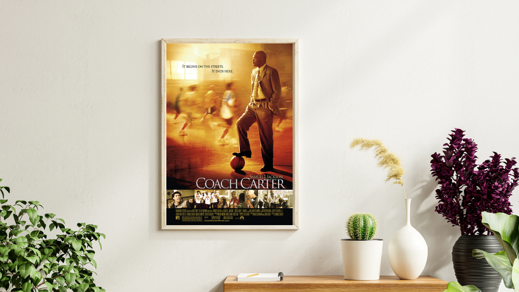 Affiche du film Coach Carter de Thomas Carter (2005). Drame sportif culte avec Samuel L. Jackson. Reproduction HQ – Poster Hub Studio.