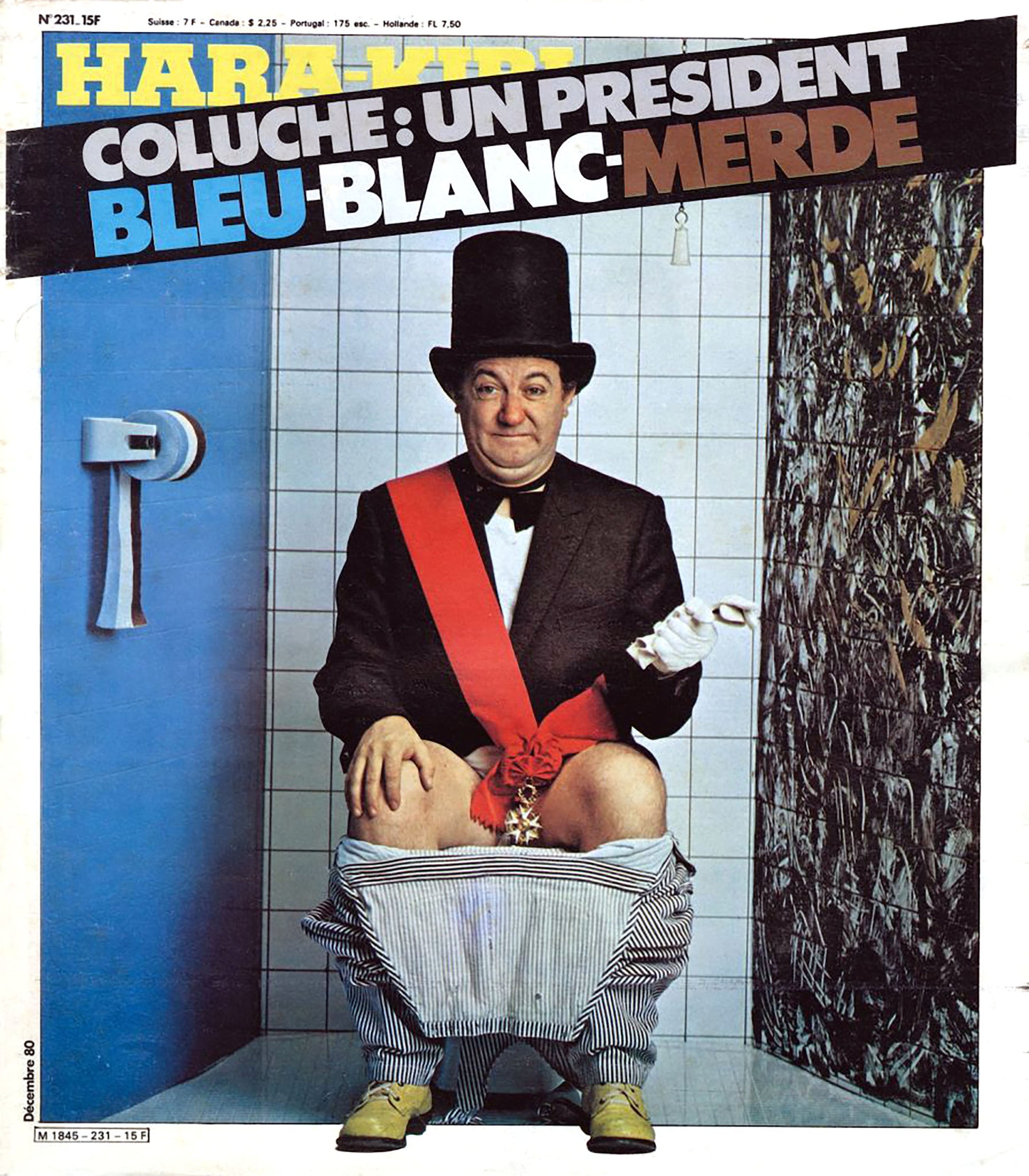 COLUCHE : UN PRÉSIDENT BLEU-BLANC-MERDE (1980) | COLUCHE | POSTER CINÉMA VINTAGE | POSTER HUB STUDIO RÉTRO | HQ