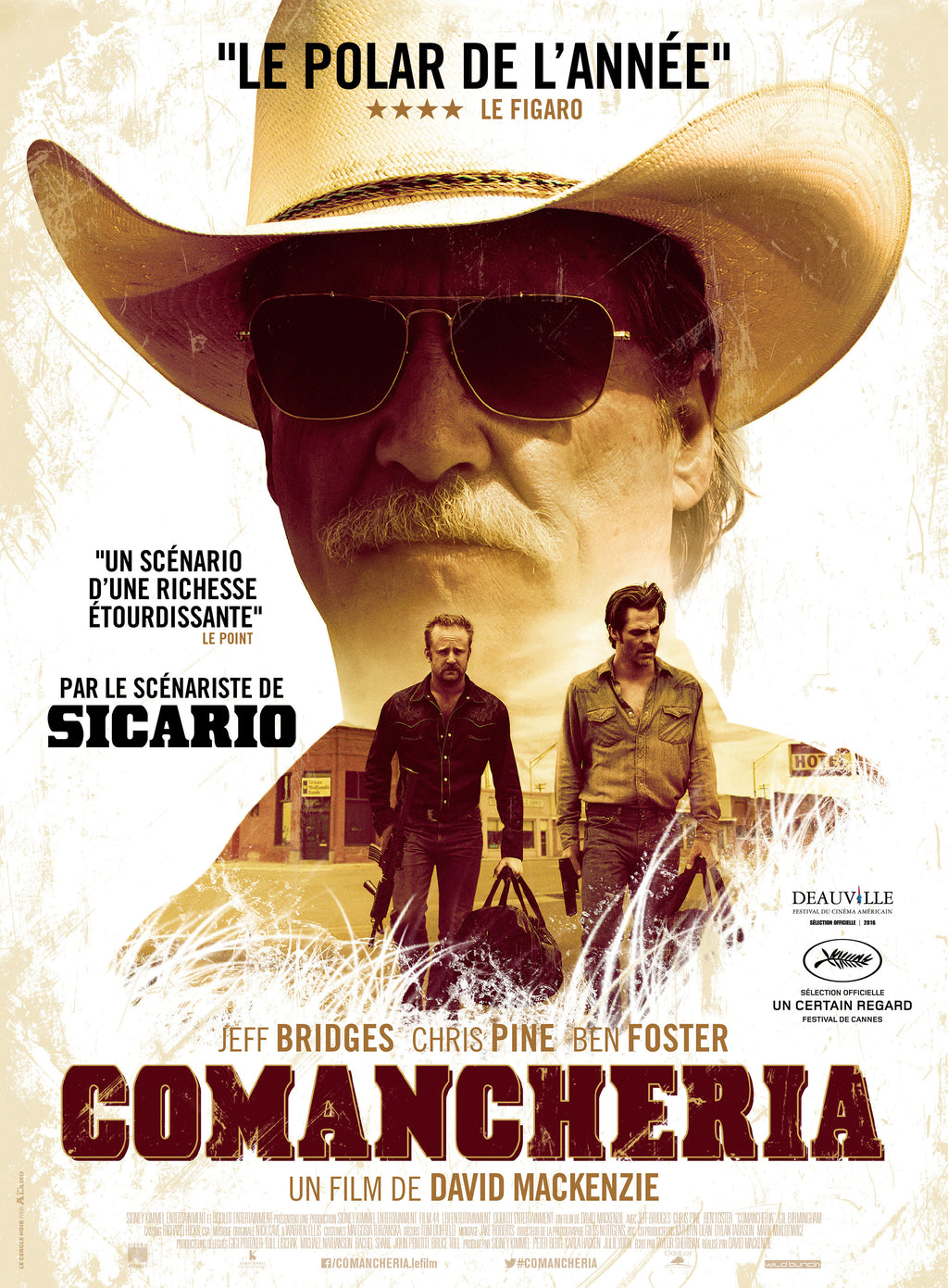 affiche film comancheria hell or high water 2016 jeff bridges chris pine ben foster western thriller criminel