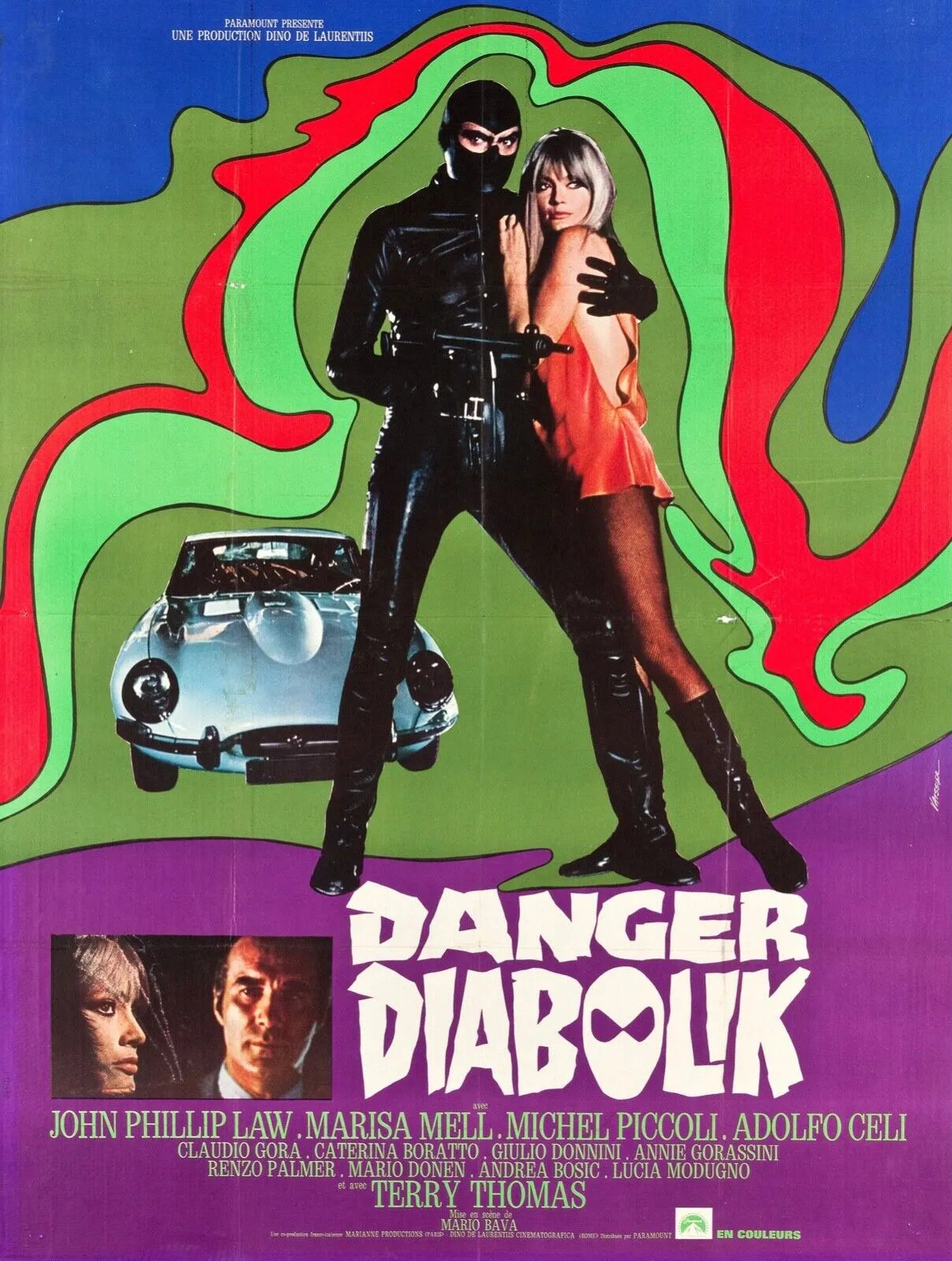 DANGER DIABOLIK, MICHEL PICCOLI, 1968, REPRO AFFICHE CINEMA VINTAGE, HQ