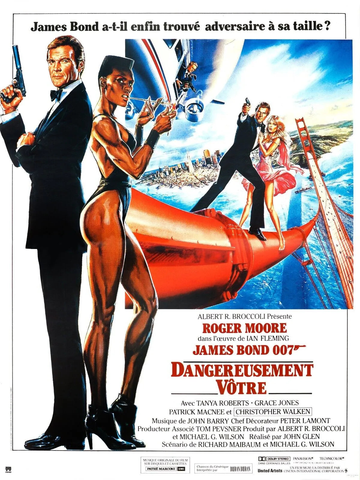 DANGEREUSEMENT VÔTRE, ROGER MOORE, 1985 - REPRO AFFICHE CINEMA, HQ
