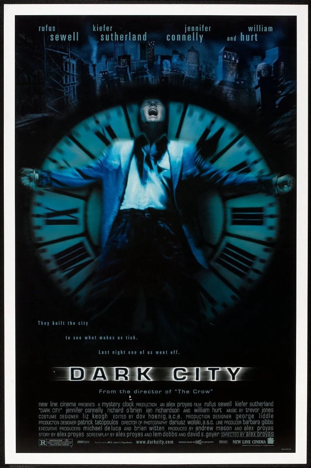 DARK CITY, RUFUS SEWELL, 1998, REPRO MOVIE POSTER, VINTAGE, HQ