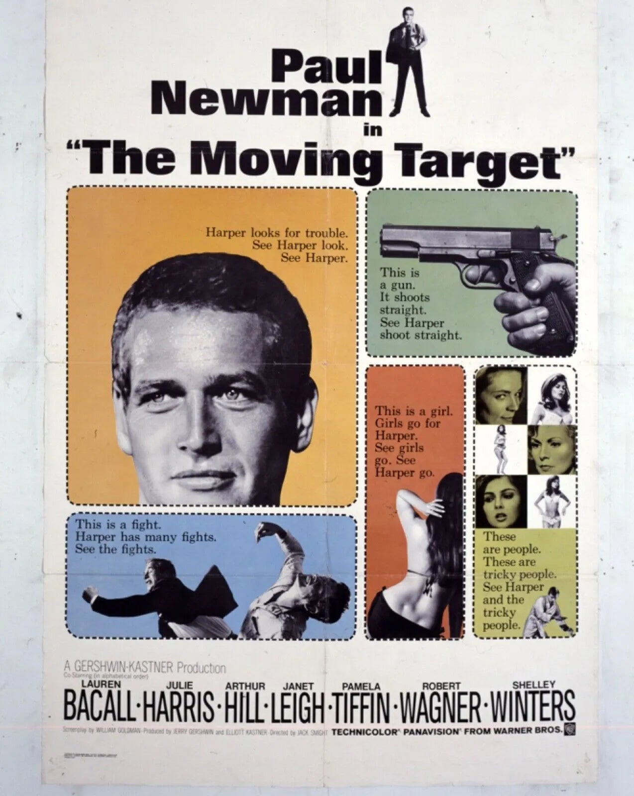 DETECTIVE PRIVÉ, PAUL NEWMAN, 1966, REPRO MOVIE POSTER, VINTAGE, HQ