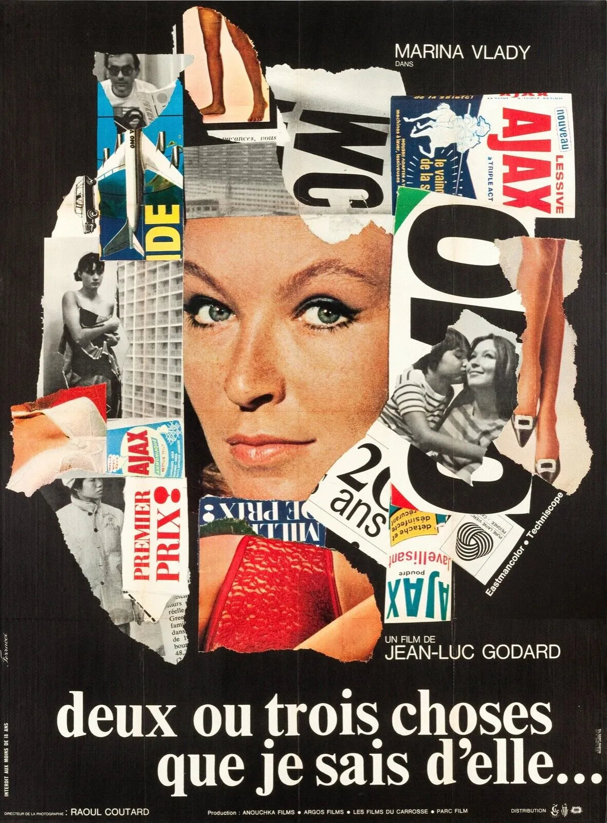 DEUX OU TROIS CHOSES QUE JE SAIS D'ELLE, REPRO AFFICHE CINEMA VINTAGE, 1967