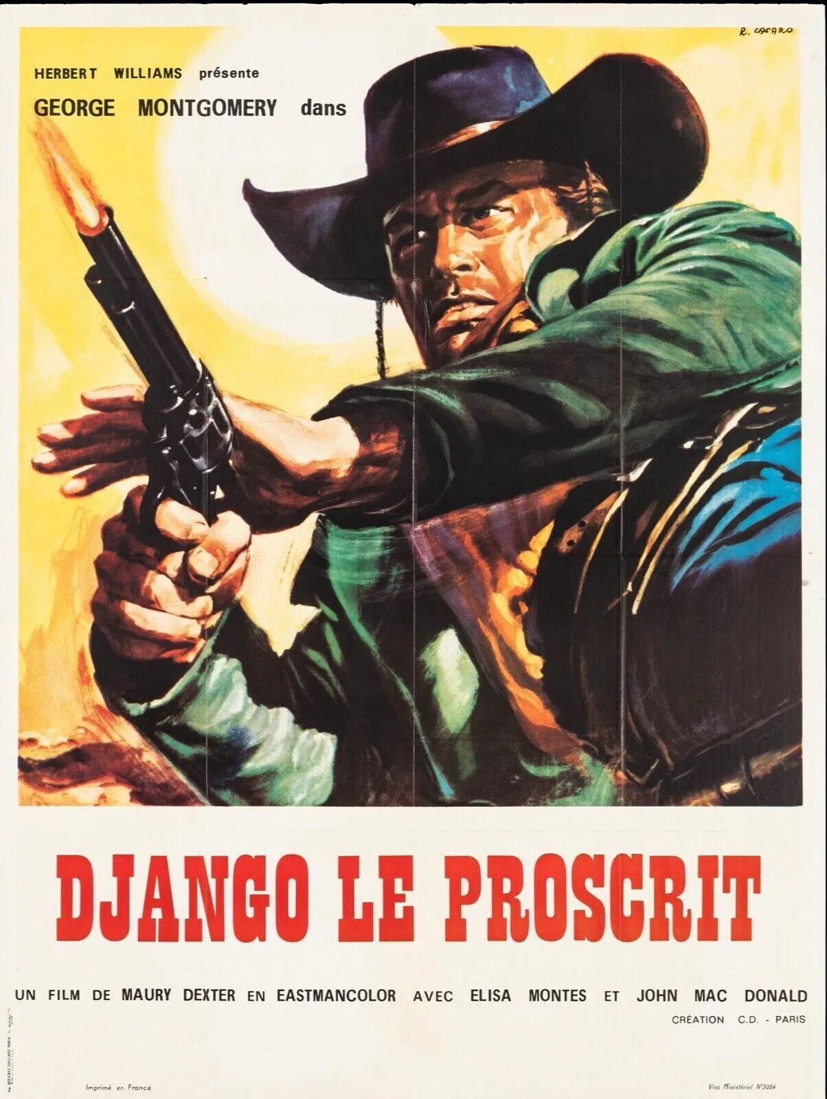 DJANGO LE PROSCRIT, ANTHONY STEFFEN, 1966, REPRO MOVIE POSTER, VINTAGE, HQ