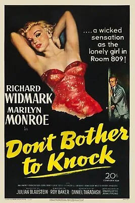 DON’T BOTHER TO KNOCK, MARILYN MONROE, 1952, REPRO MOVIE POSTER, VINTAGE, HQ