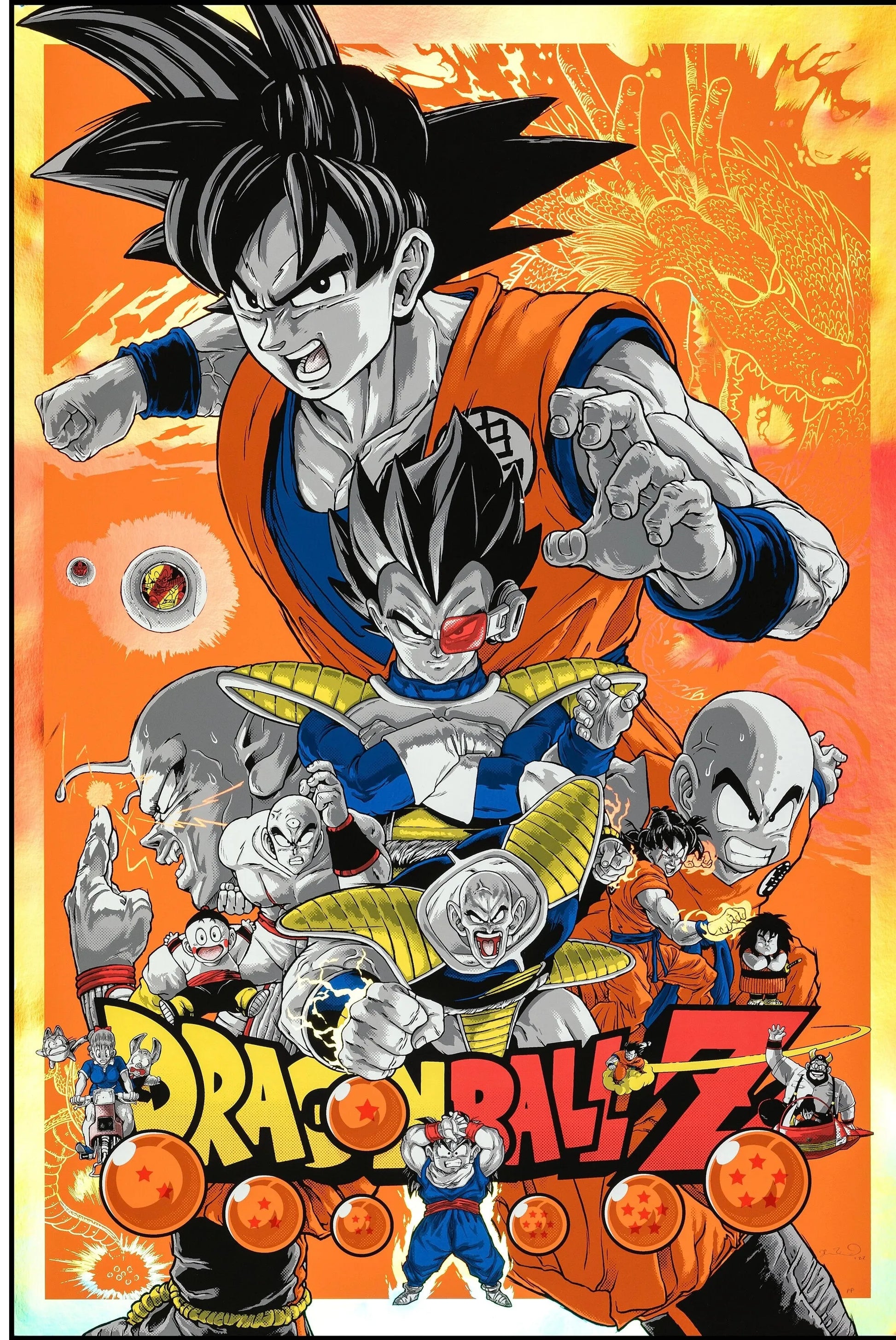 DRAGON BALL Z – GOKU – 1989, AFFICHE VINTAGE CINÉMA RÉTRO, HQ