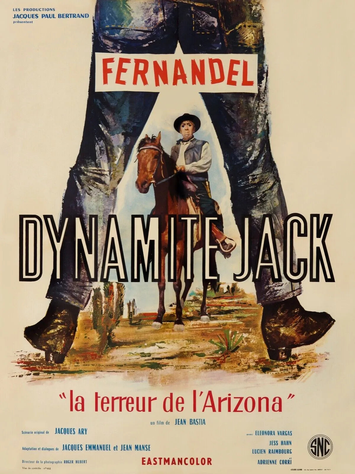 DYNAMITE JACK, FERNADEL, 1961, REPRO AFFICHE CINEMA VINTAGE