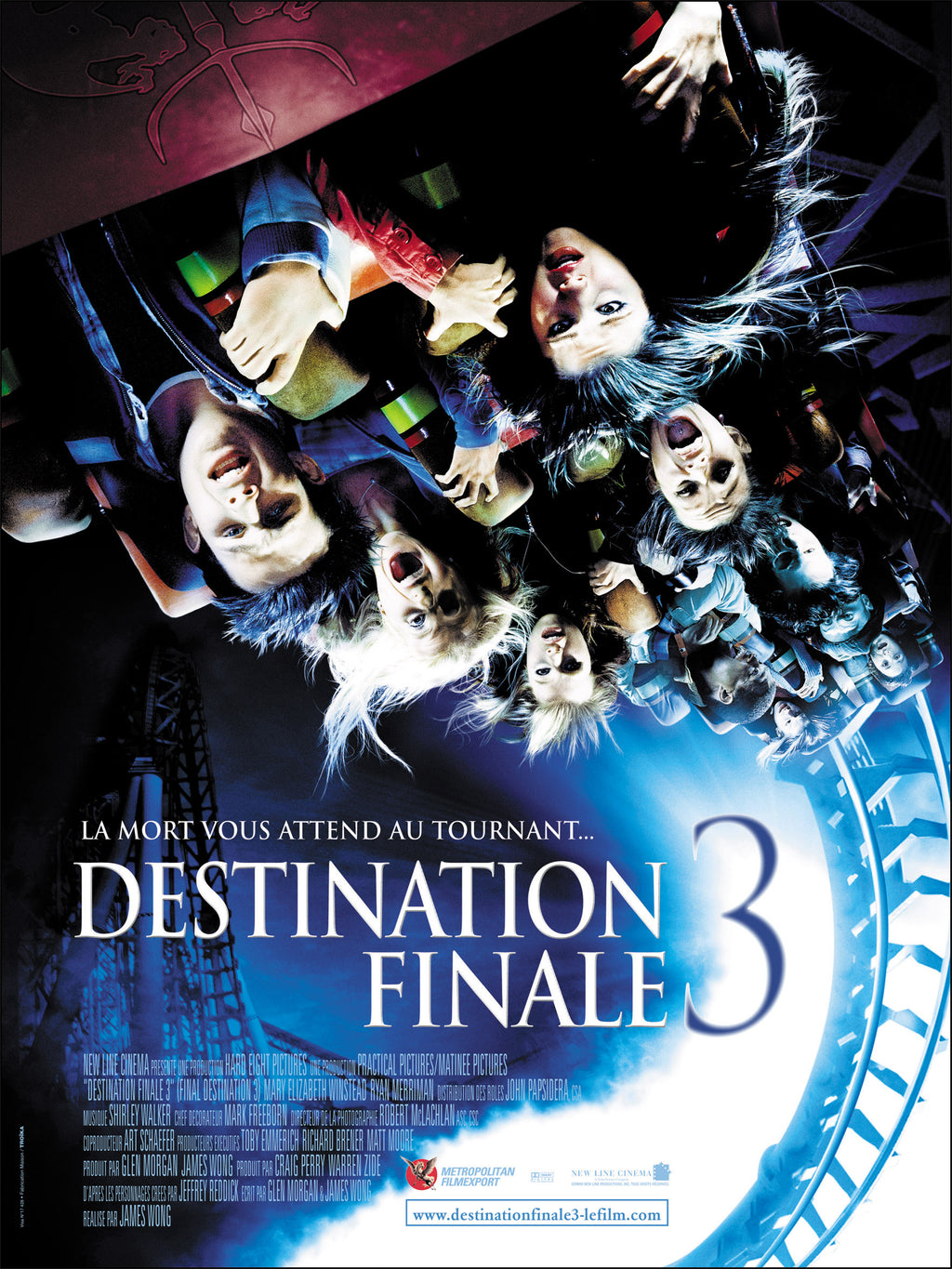 Affiche du film Destination Finale 3 (2006), thriller horrifique culte. Avec Mary Elizabeth Winstead. Reproduction haute qualité – Poster Hub.