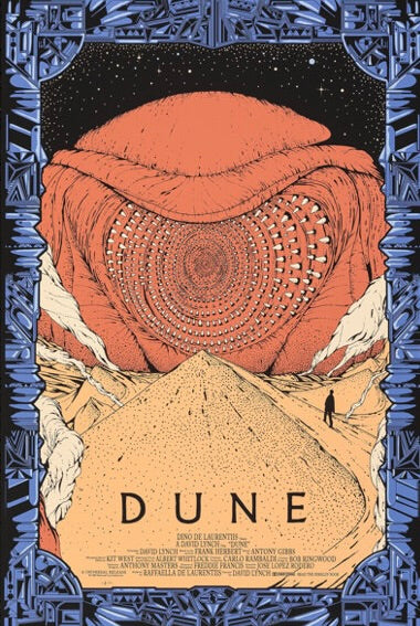 Affiche du film Dune de Denis Villeneuve (2021). Science-fiction épique avec Timothée Chalamet. Reproduction haute qualité – Poster Hub Studio.