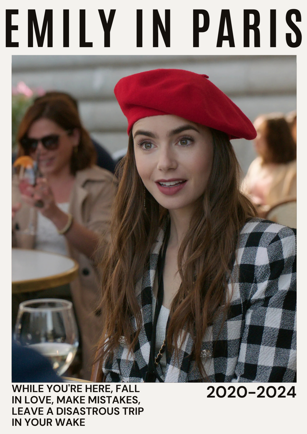 EMILY IN PARIS, LILY COLLINS, 2020, REPRO TV SHOW POSTER, VINTAGE, HQ
