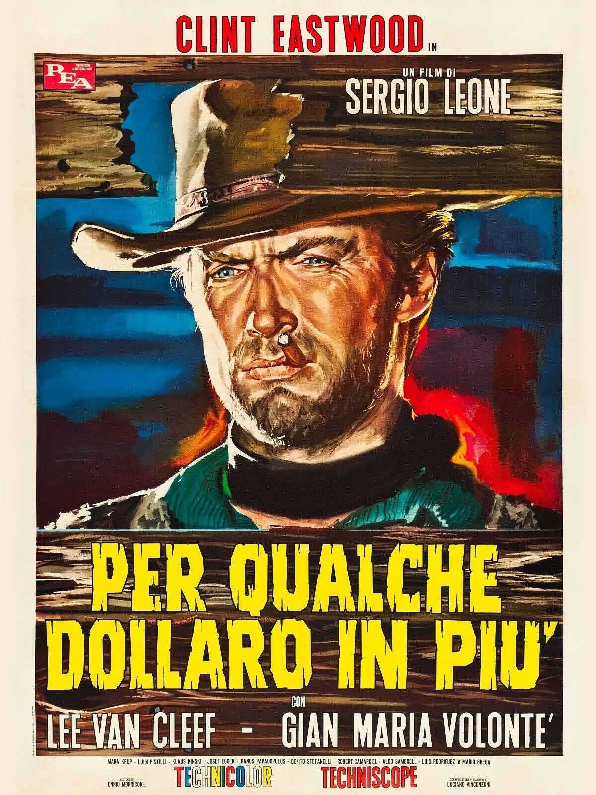 ET POUR QUELQUES DOLLARS DE PLUS, 1965, CLINT EASTWOOD, REPRO AFFICHE DE CINEMA VINTAGE HQ