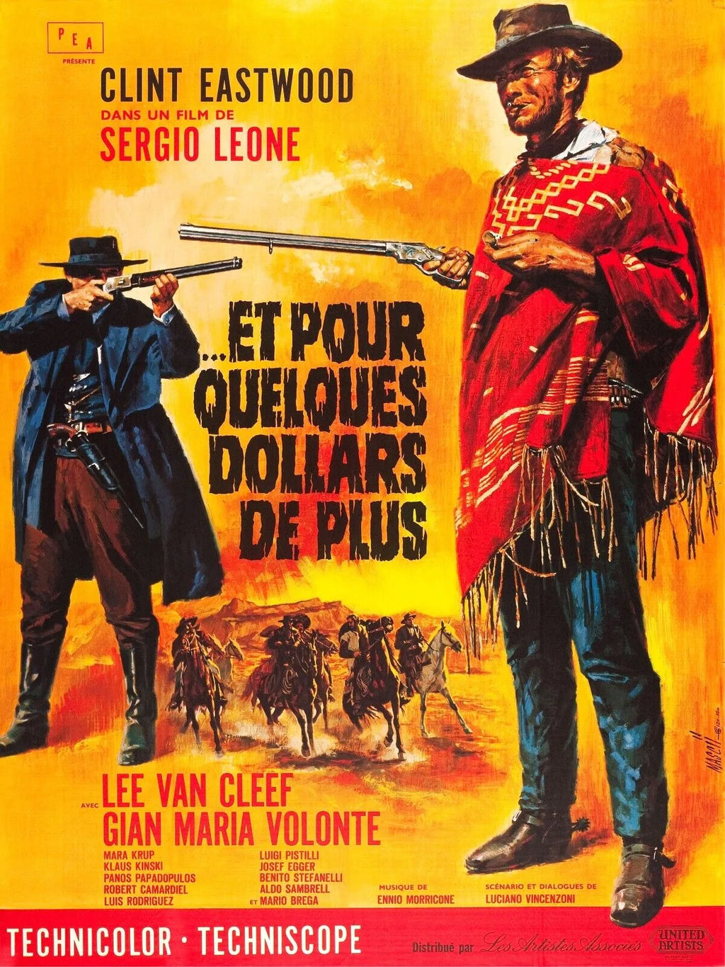 ET POUR QUELQUES DOLLARS DE PLUS, SERGIO LEONE, 1965, REPRO AFFICHE DE CINEMA VINTAGE HQ
