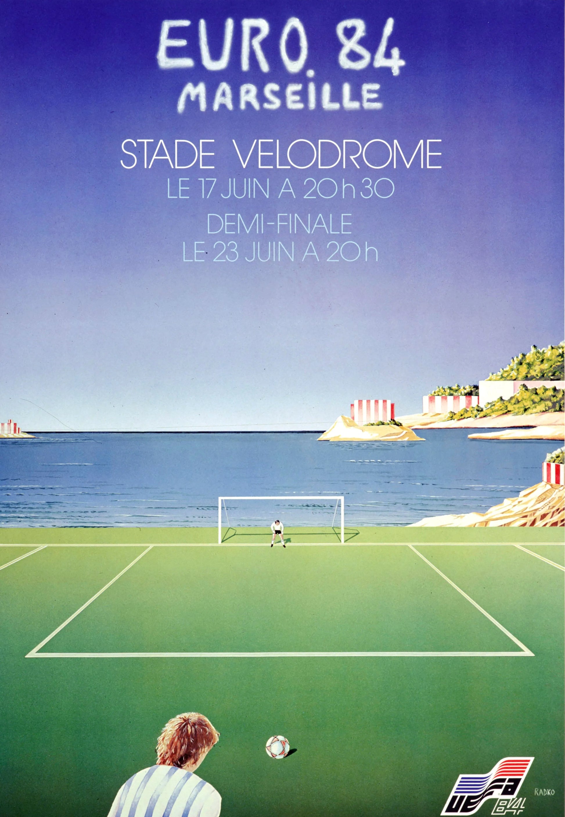 EURO 84 MARSEILLE – STADE VÉLODROME - REPRO MOVIE POSTER, VINTAGE, HQ