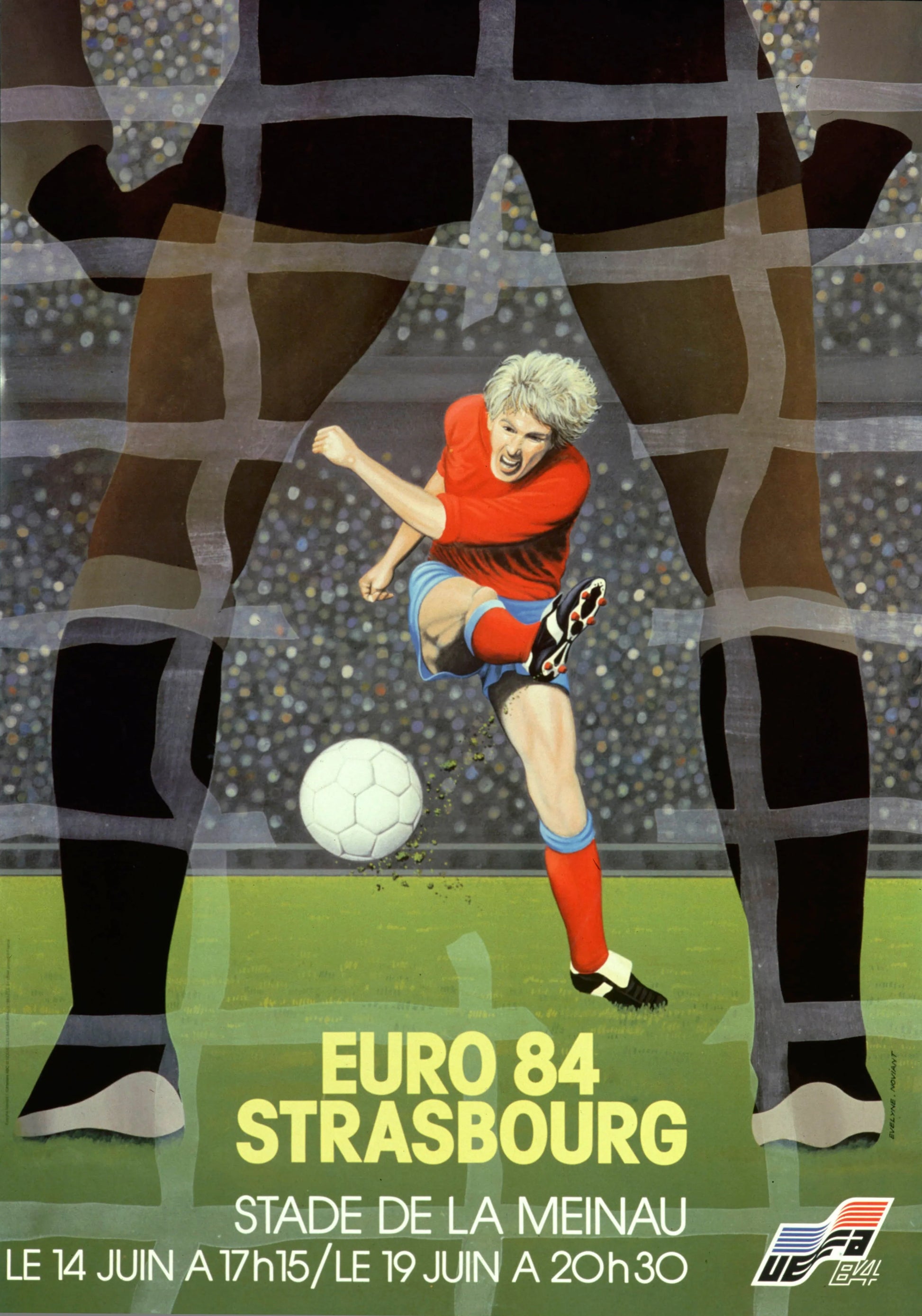 EURO 84 STRASBOURG – STADE DE LA MEINAU- REPRO MOVIE POSTER, VINTAGE, HQ