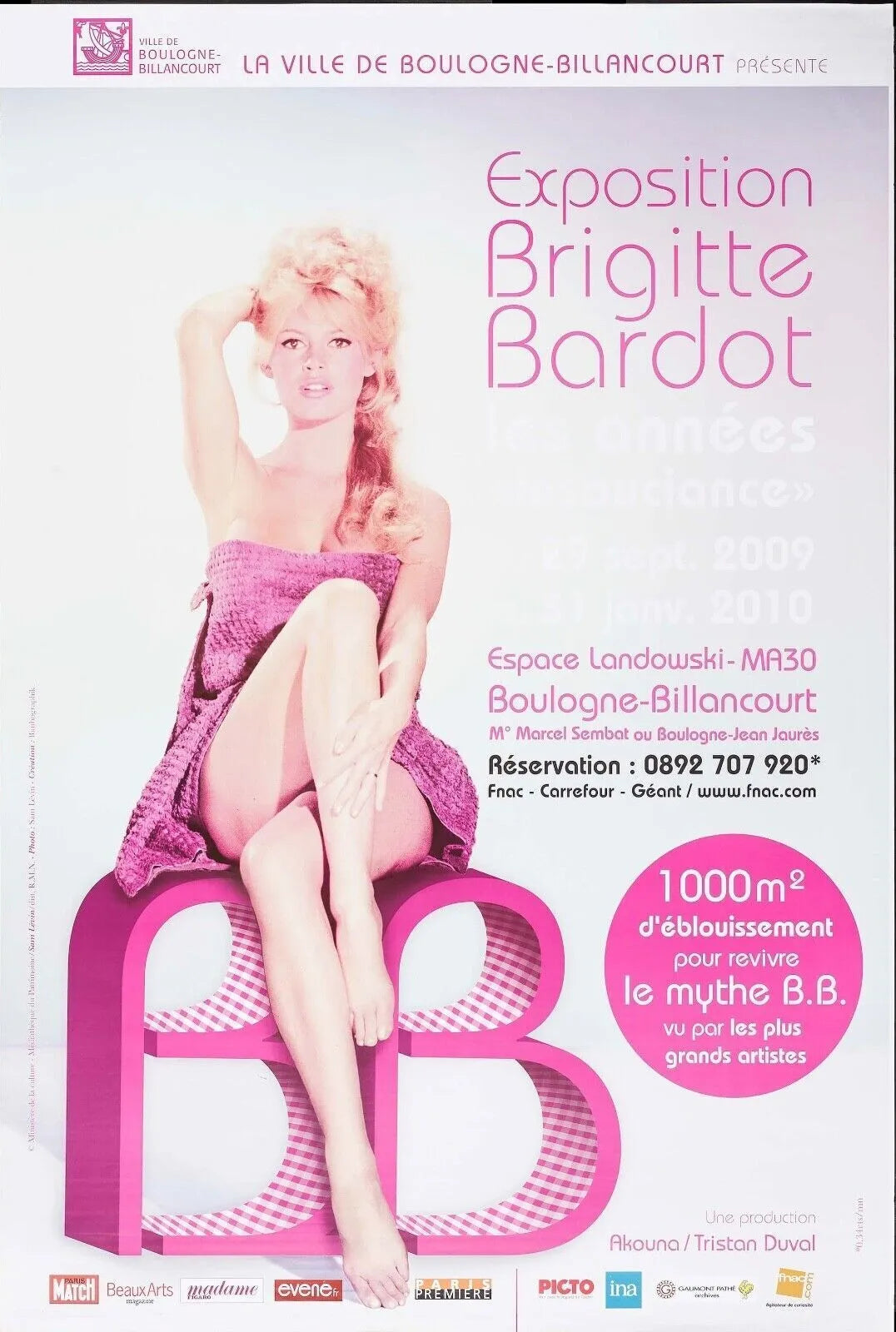 EXPOSITION BRIGITTE BARDOT, REPRO POSTER VINTAGE, HQ