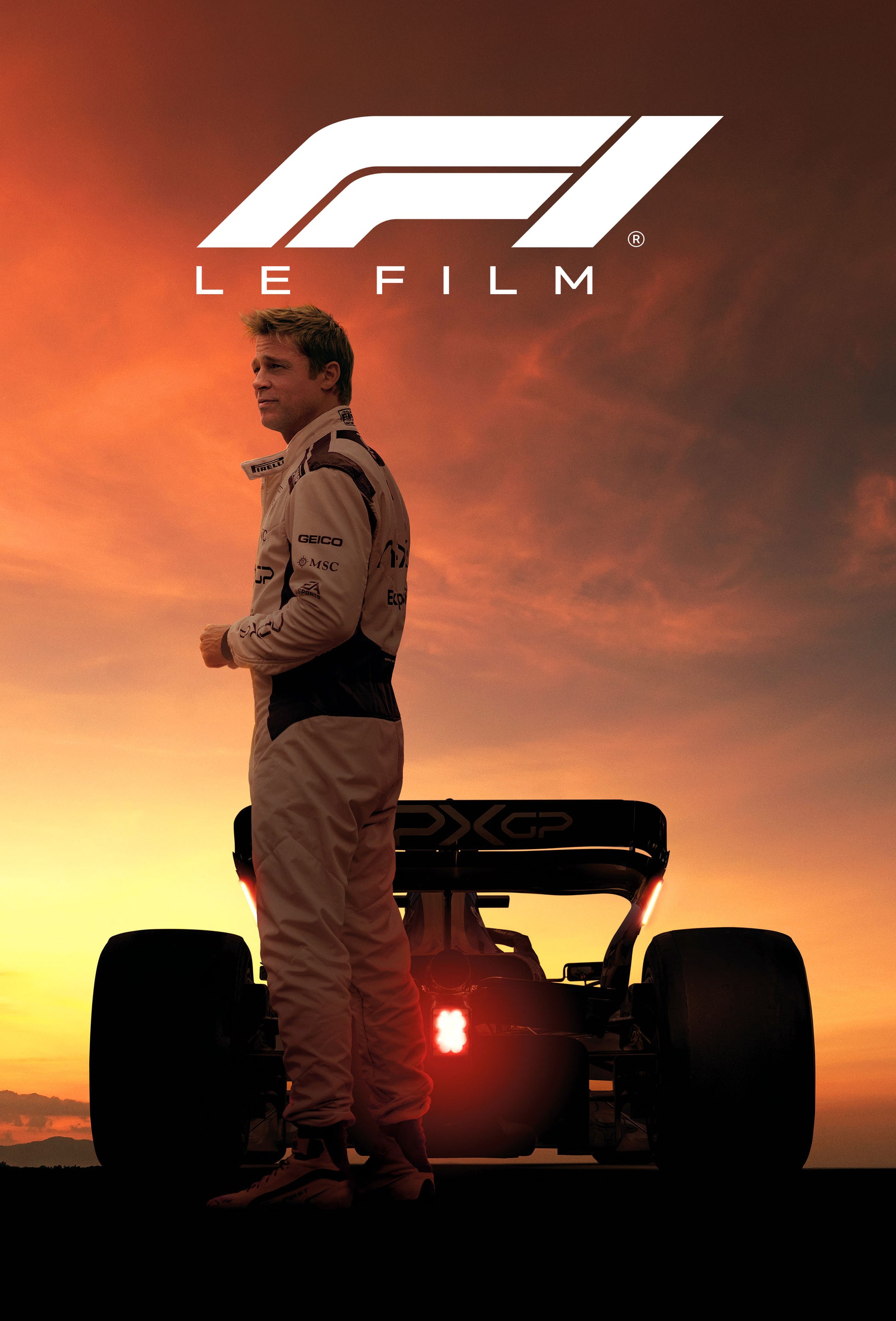 F1 LE FILM, BRAD PITT, 2025, POSTER HUB STUDIO RÉTRO, HQ