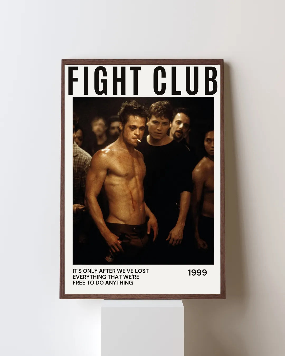 FIGHT CLUB, BRAD PITT, 1999, REPRO MOVIE POSTER, VINTAGE, HQ