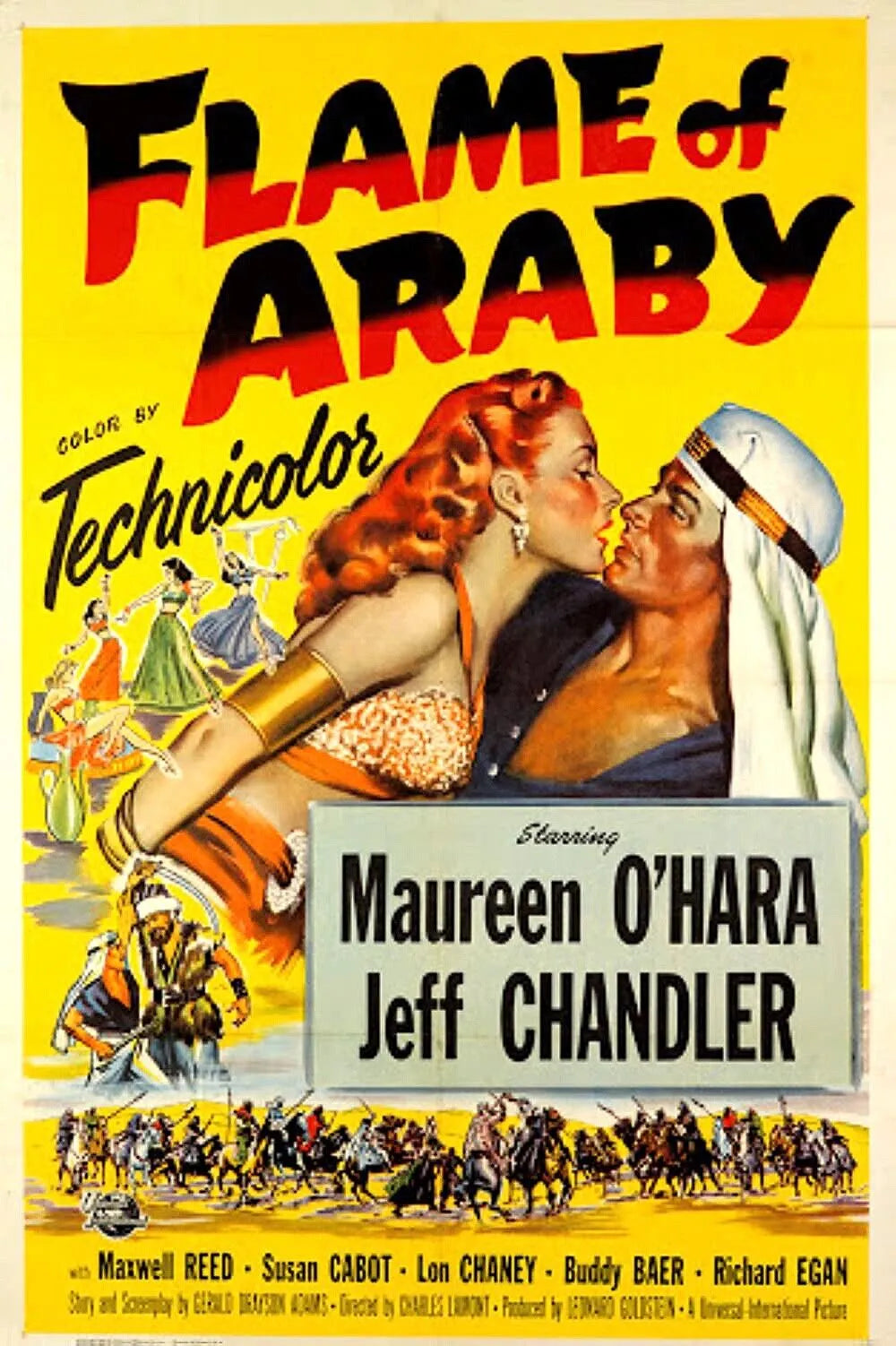 FLAME OF ARABY, MAUREEN O'HARA, REPRO AFFICHE CINEMA VINTAGE HQ