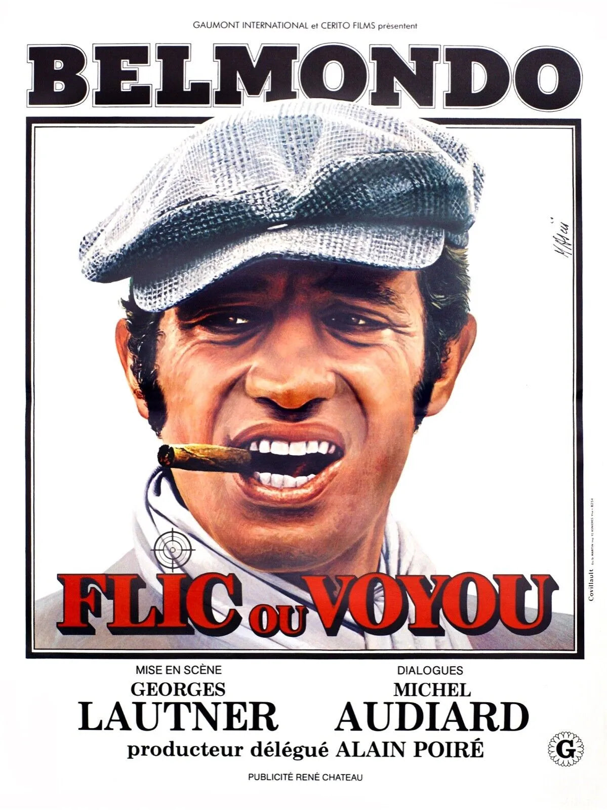 FLIC OU VOYOU, JEAN-PAUL BELMONDO, 1979, REPRO MOVIE POSTER, VINTAGE, HQ