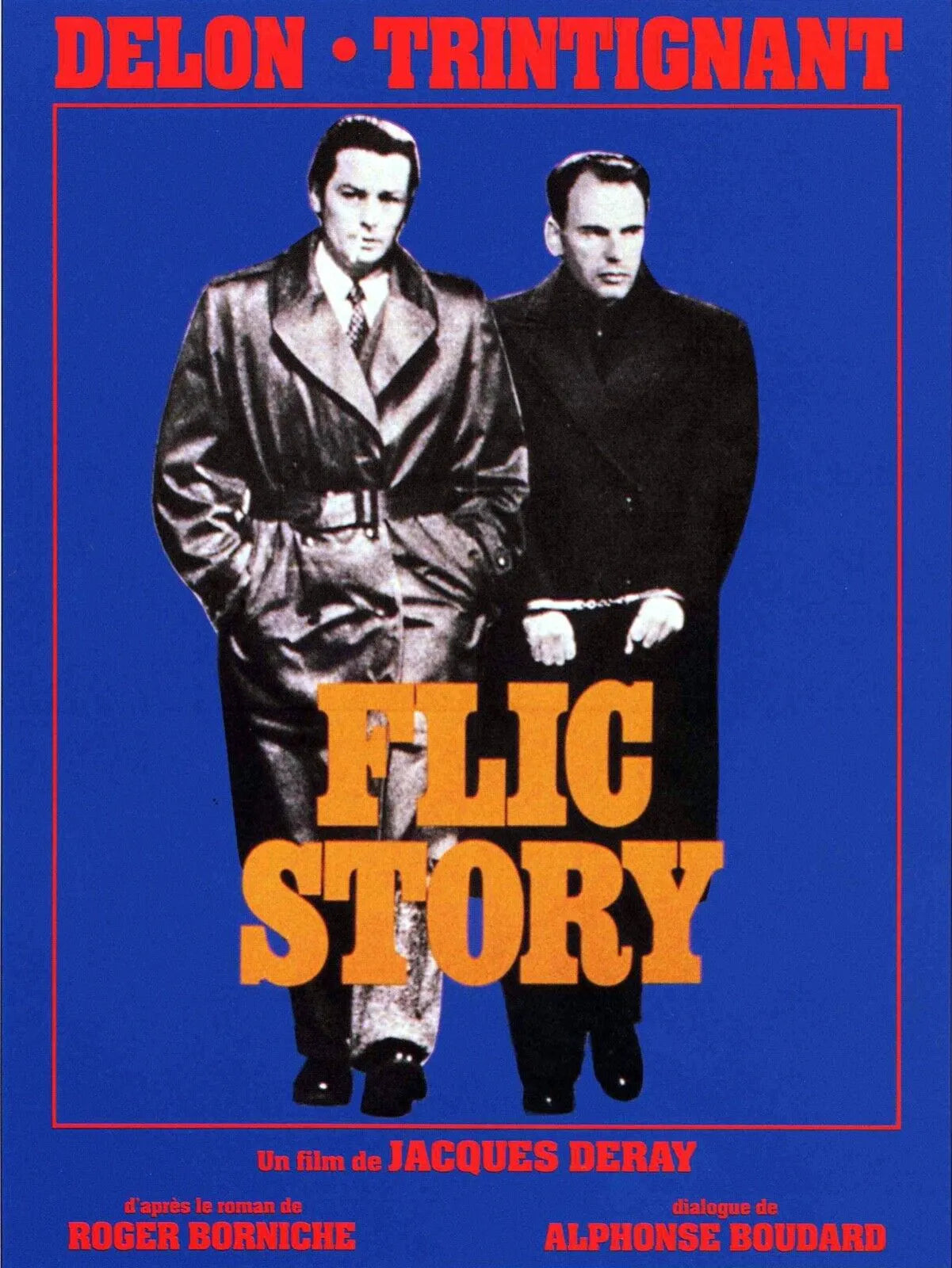 FLIC STORY, ALAIN DELON, 1975, REPRO MOVIE POSTER, VINTAGE, HQ