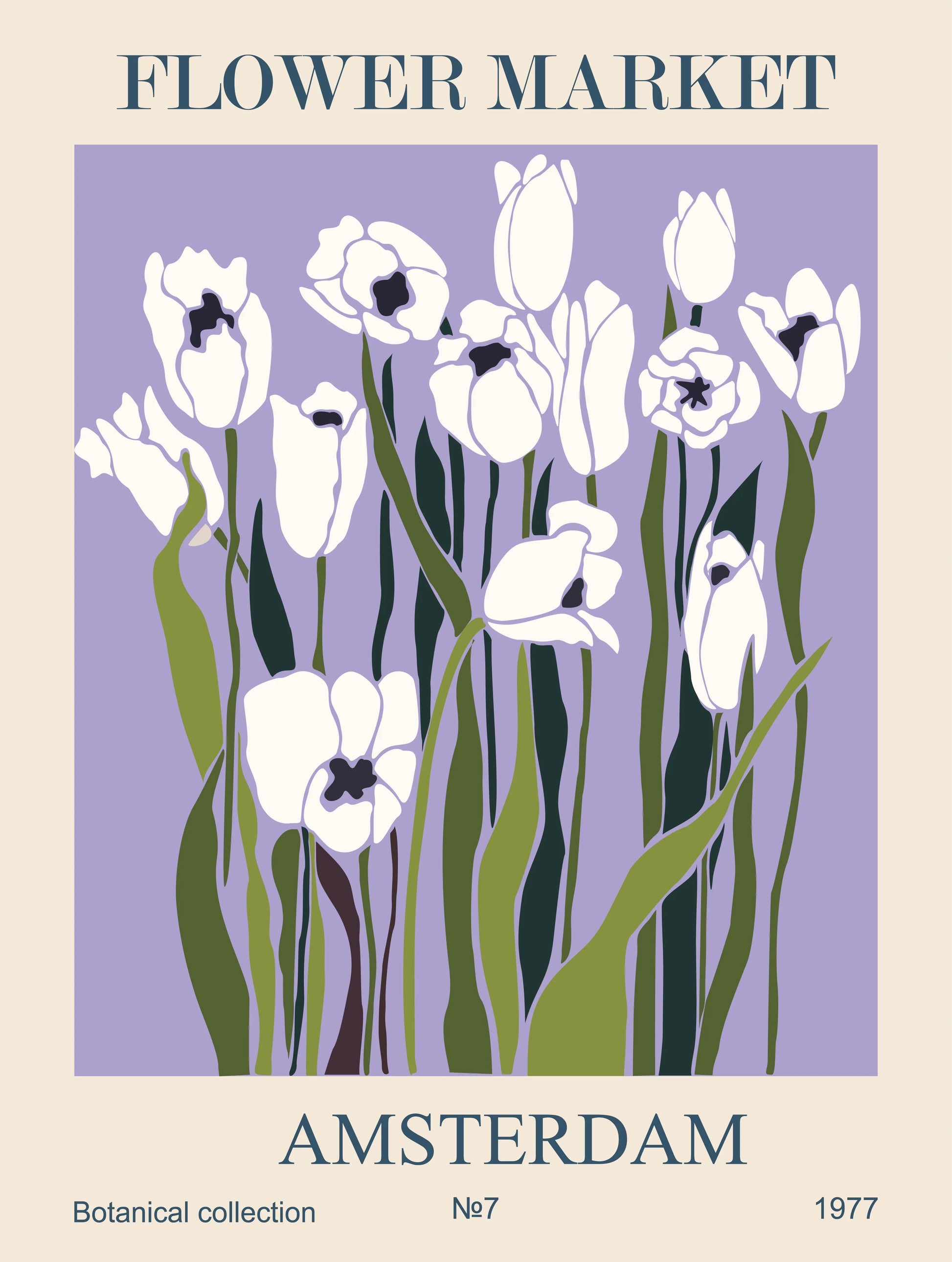 FLOWER MARKET, AMSTERDAM- REPRO POSTER, VINTAGE, HQ.