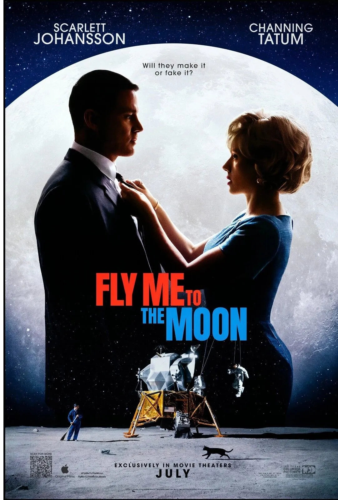 FLY ME TO THE MOON, CHRISTOPHER LLOYD, 2008, REPRO MOVIE POSTER, VINTAGE, HQ