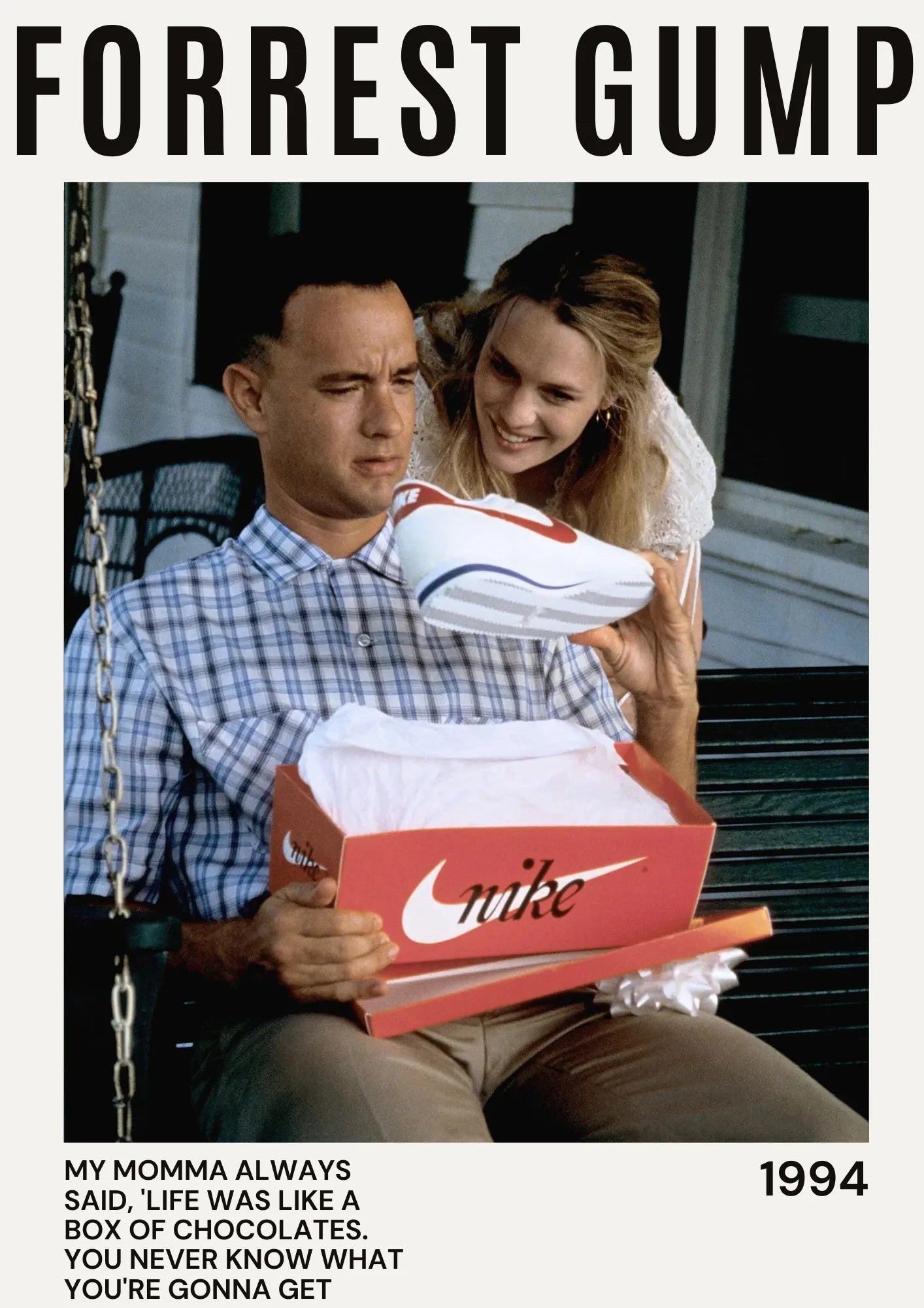 FORREST GUMP, TOM HANKS, 1994, REPRO MOVIE POSTER, VINTAGE, HQ