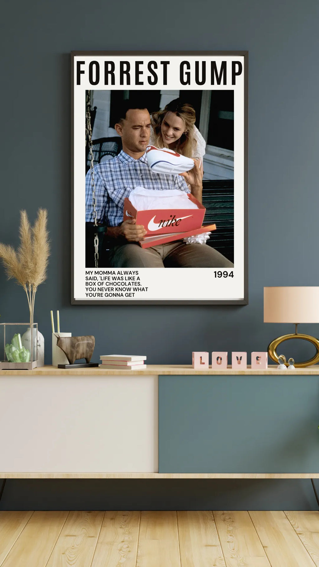 FORREST GUMP, TOM HANKS, 1994, REPRO MOVIE POSTER, VINTAGE, HQ